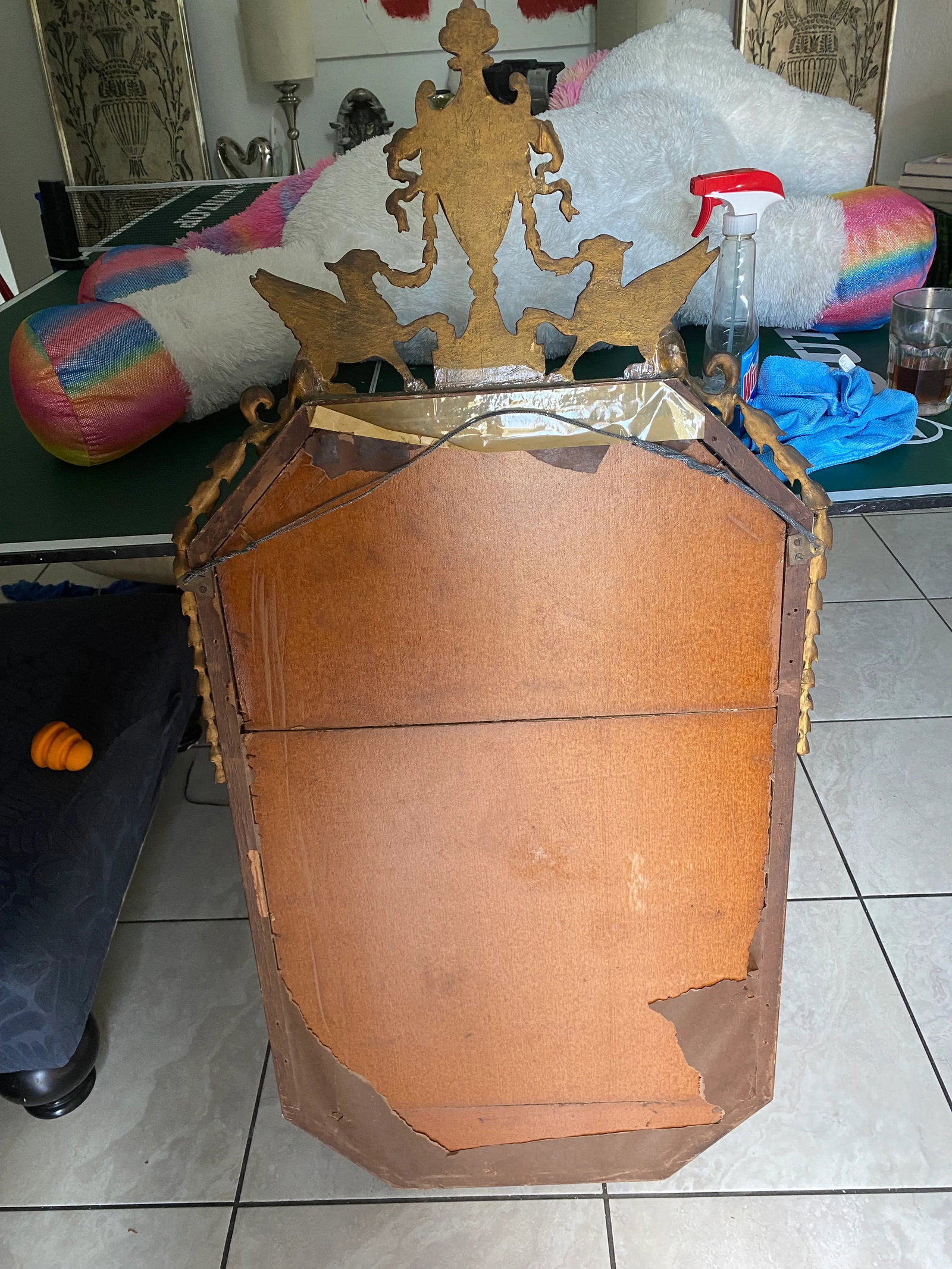 1960s Hollywood Regency Gold Gilt Wood & Geso Mirror - 11