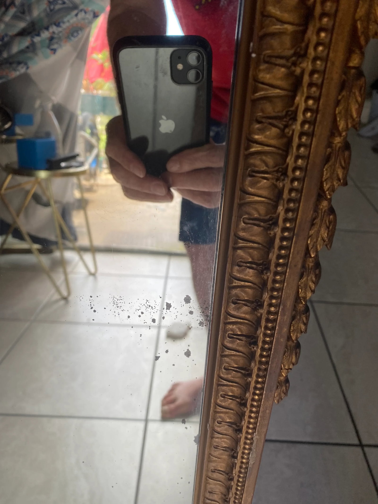 1960s Hollywood Regency Gold Gilt Wood & Geso Mirror - 7