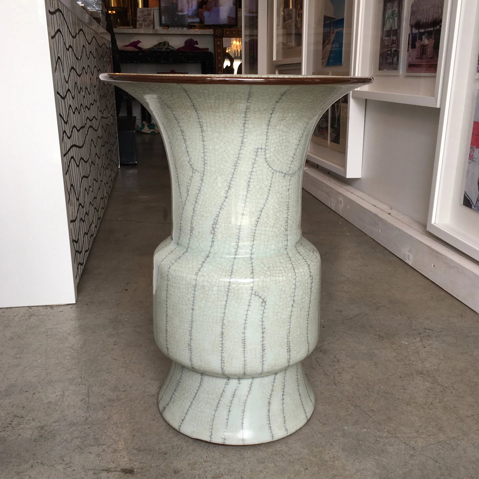 Crackle Ceramic Umbrella Stand - 11