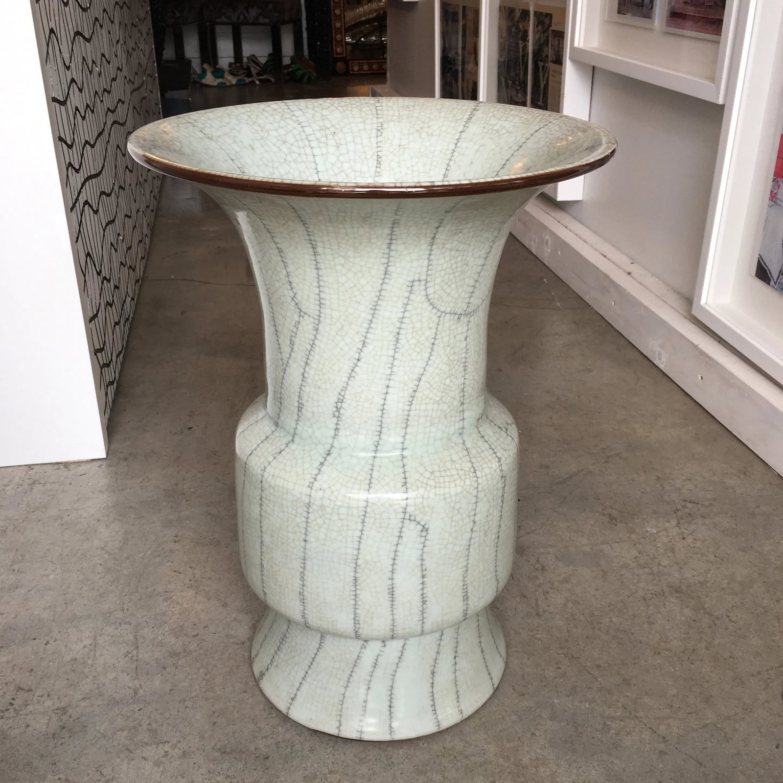 Crackle Ceramic Umbrella Stand - 2