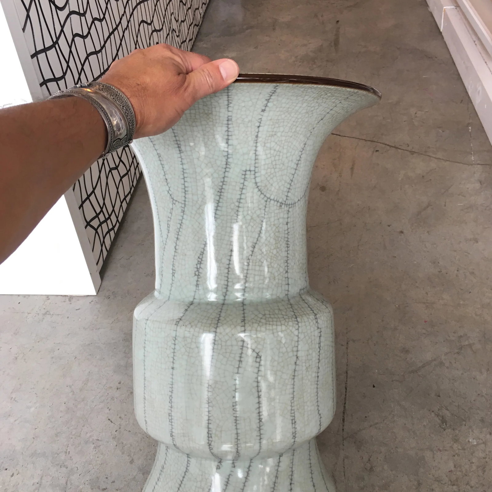 Crackle Ceramic Umbrella Stand - 7