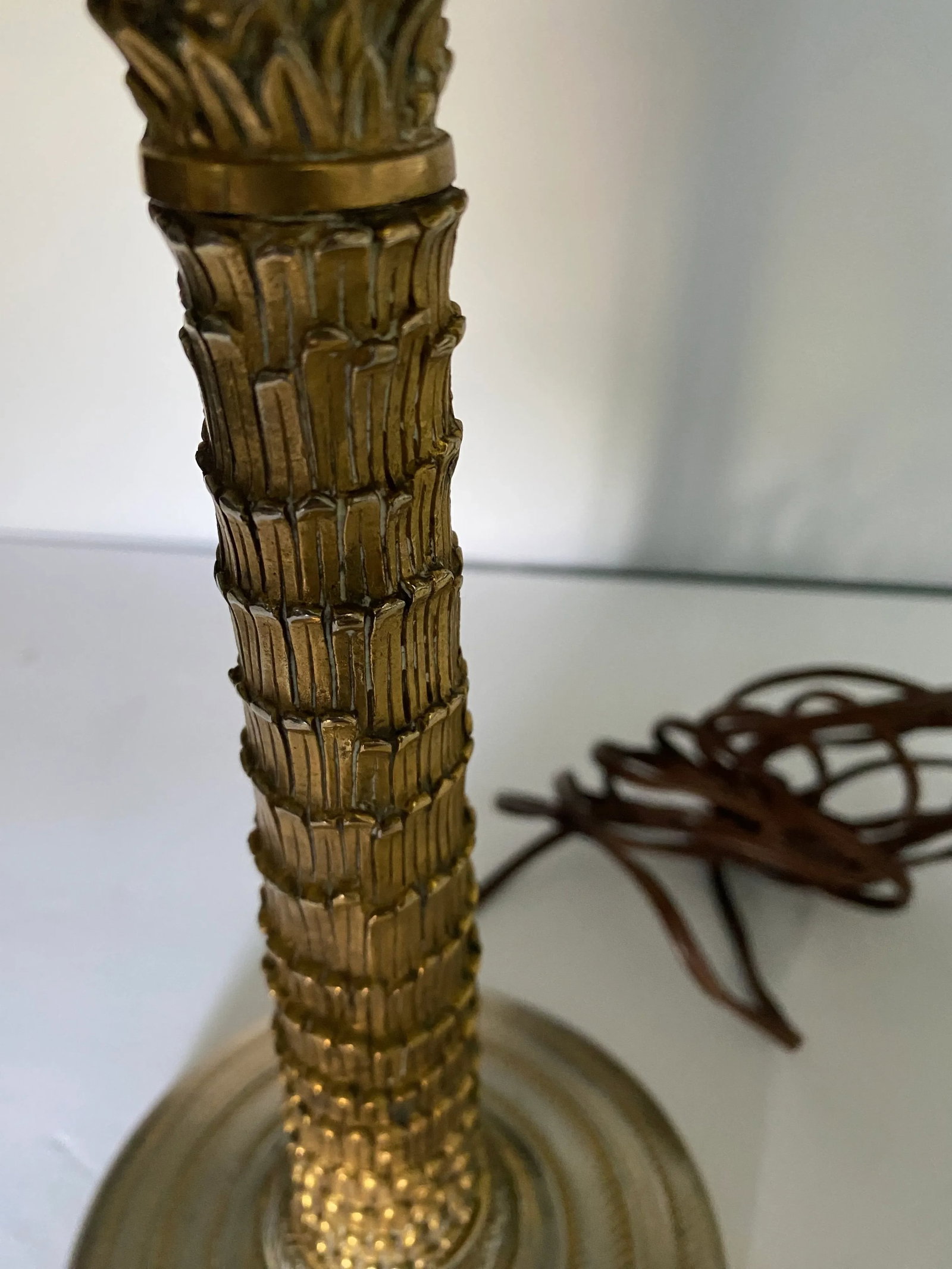 Antique Late 19th Century Gold Gilt Over Silver Empire Candlestick Lamp - 10