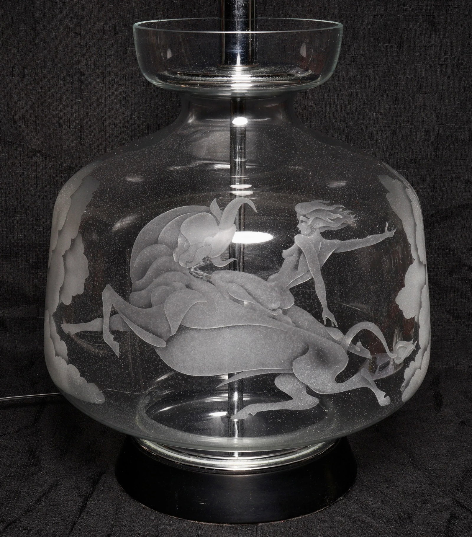 1970s Europa and the Bull Etched Lamp - 10