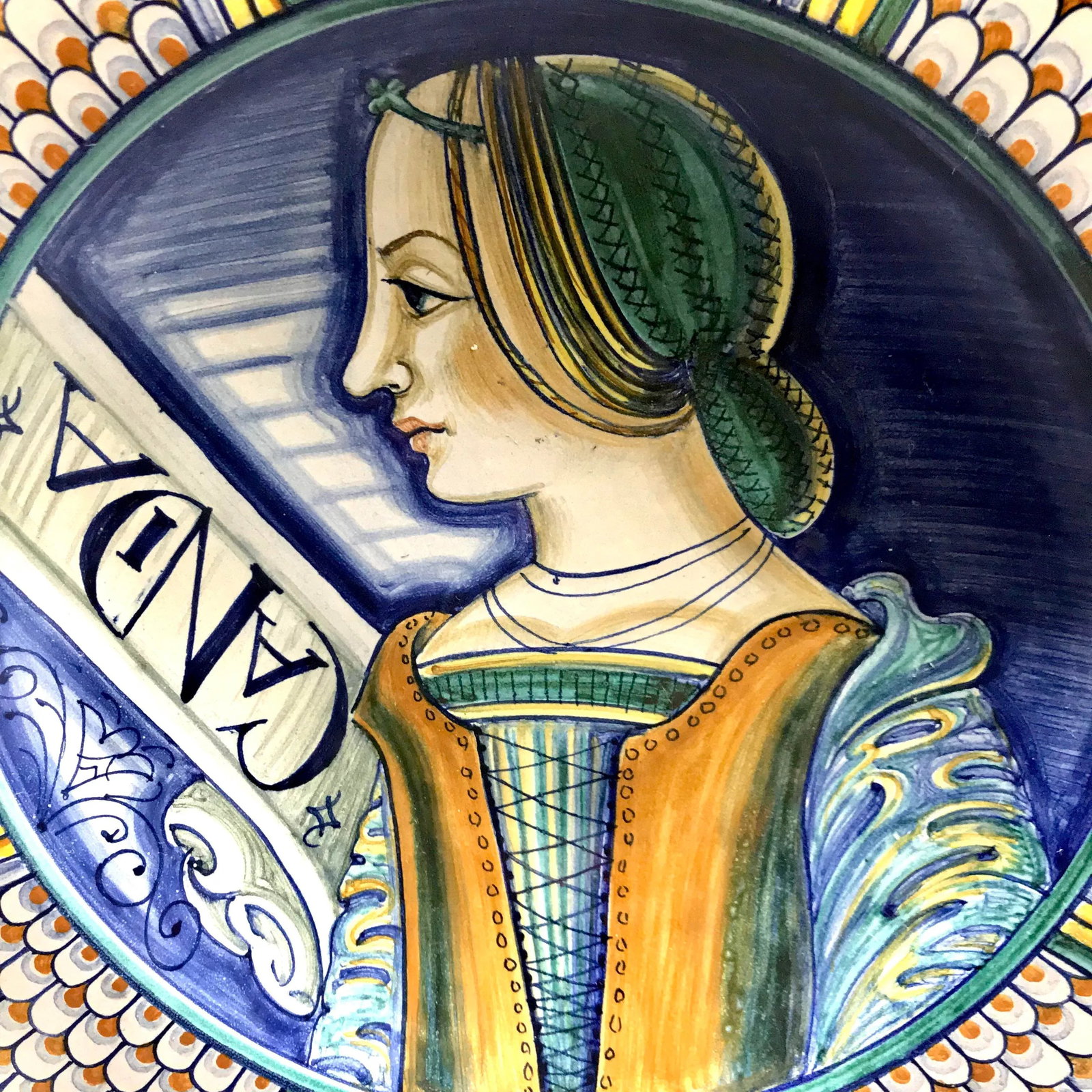 Handmade Italian Wall Plate 'Candia' by F. Niccacci - 2