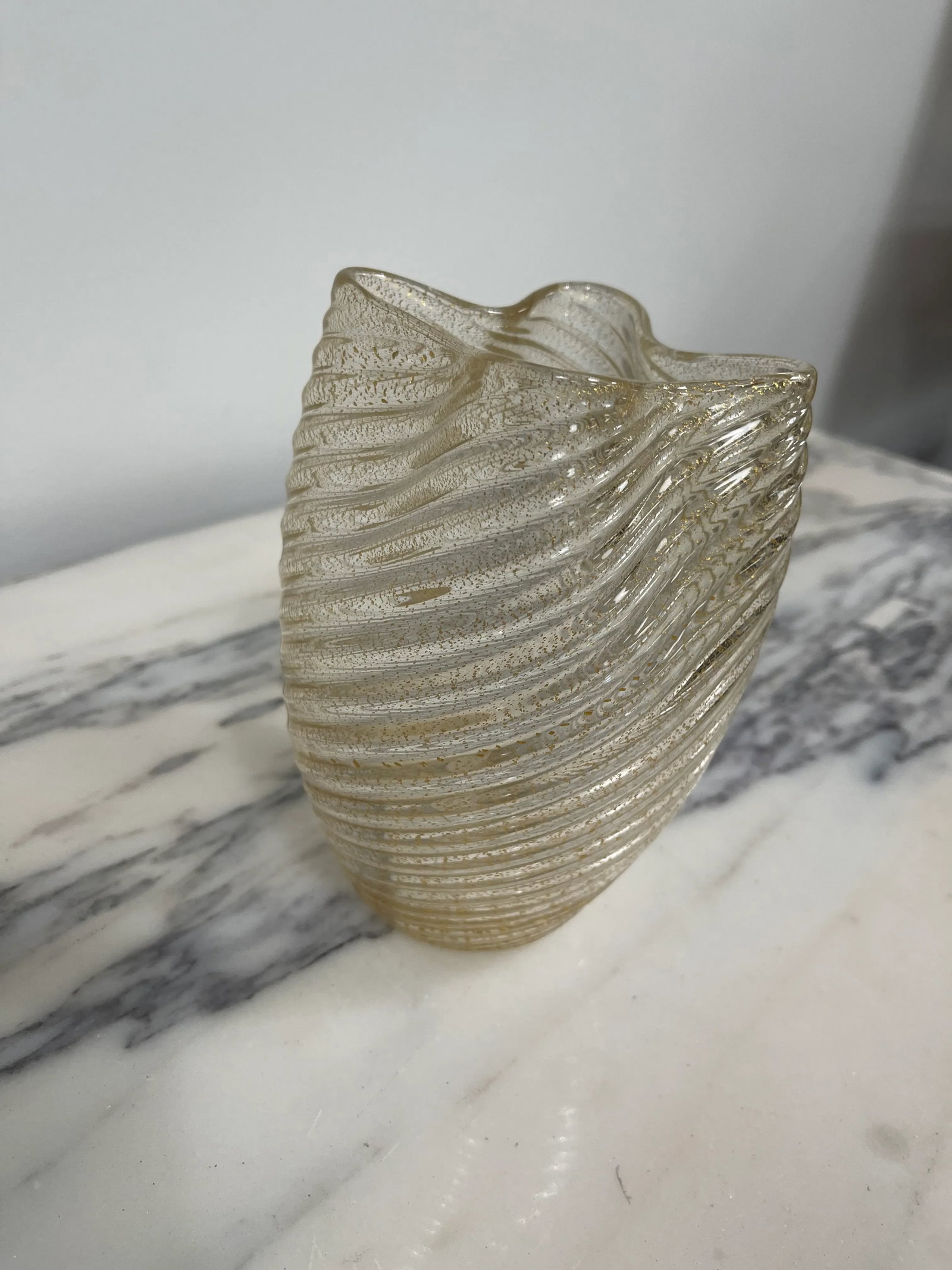 Murano Italy Camer Gold Vase With Original Mica Sticker - 4