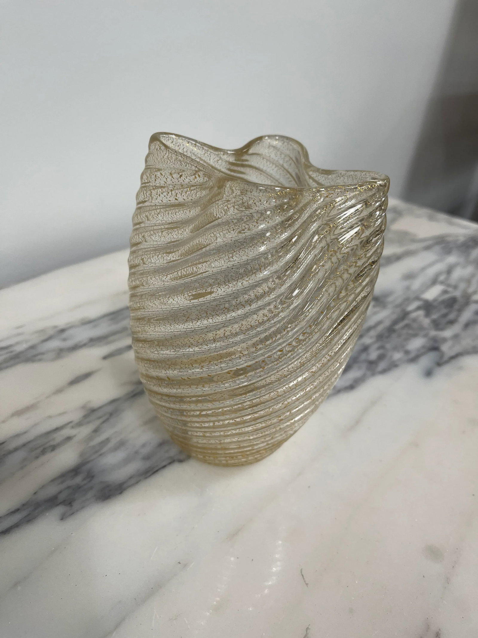 Murano Italy Camer Gold Vase With Original Mica Sticker - 6