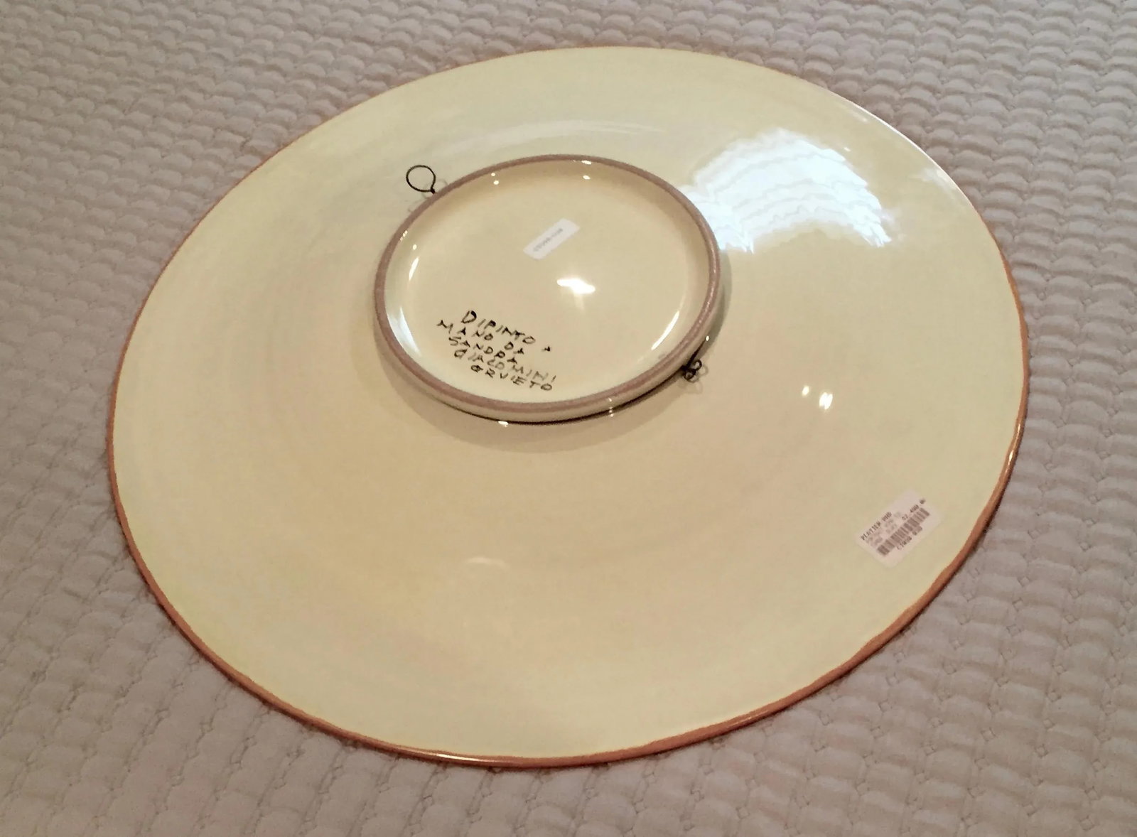 Giacomini Hand Painted Black Ceramic Platter - 4
