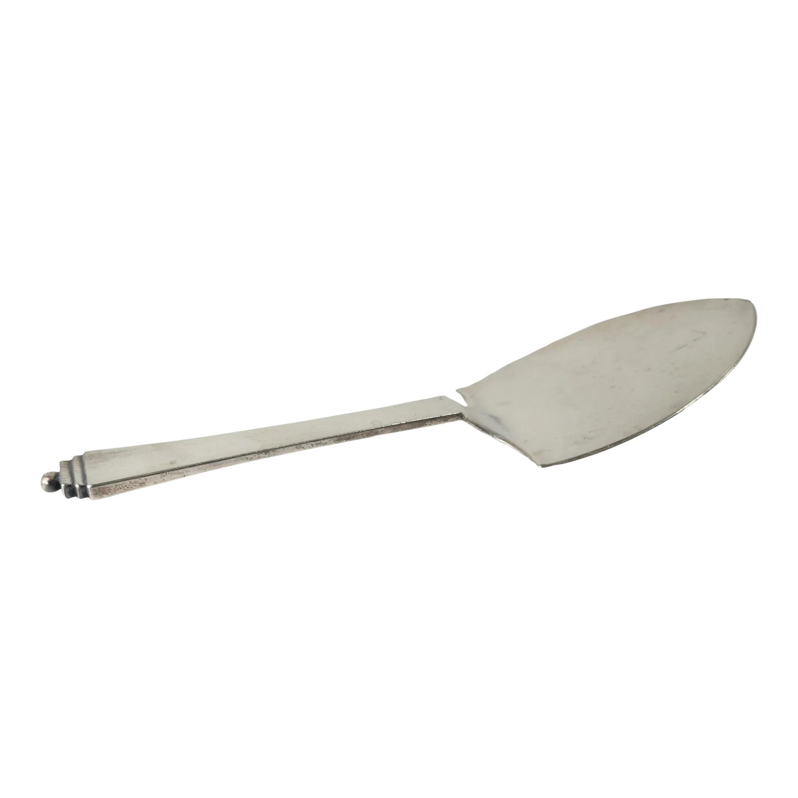 Mid-Century Modern Sterling Silver Server in Pyramid Pattern by Georg Jensen: We are selling this Mid-Century Modern Sterling silver piece in Pyramid pattern by Danish designer Georg Jensen. This server is very unusual in it's form and we can't find another example, may be a de
