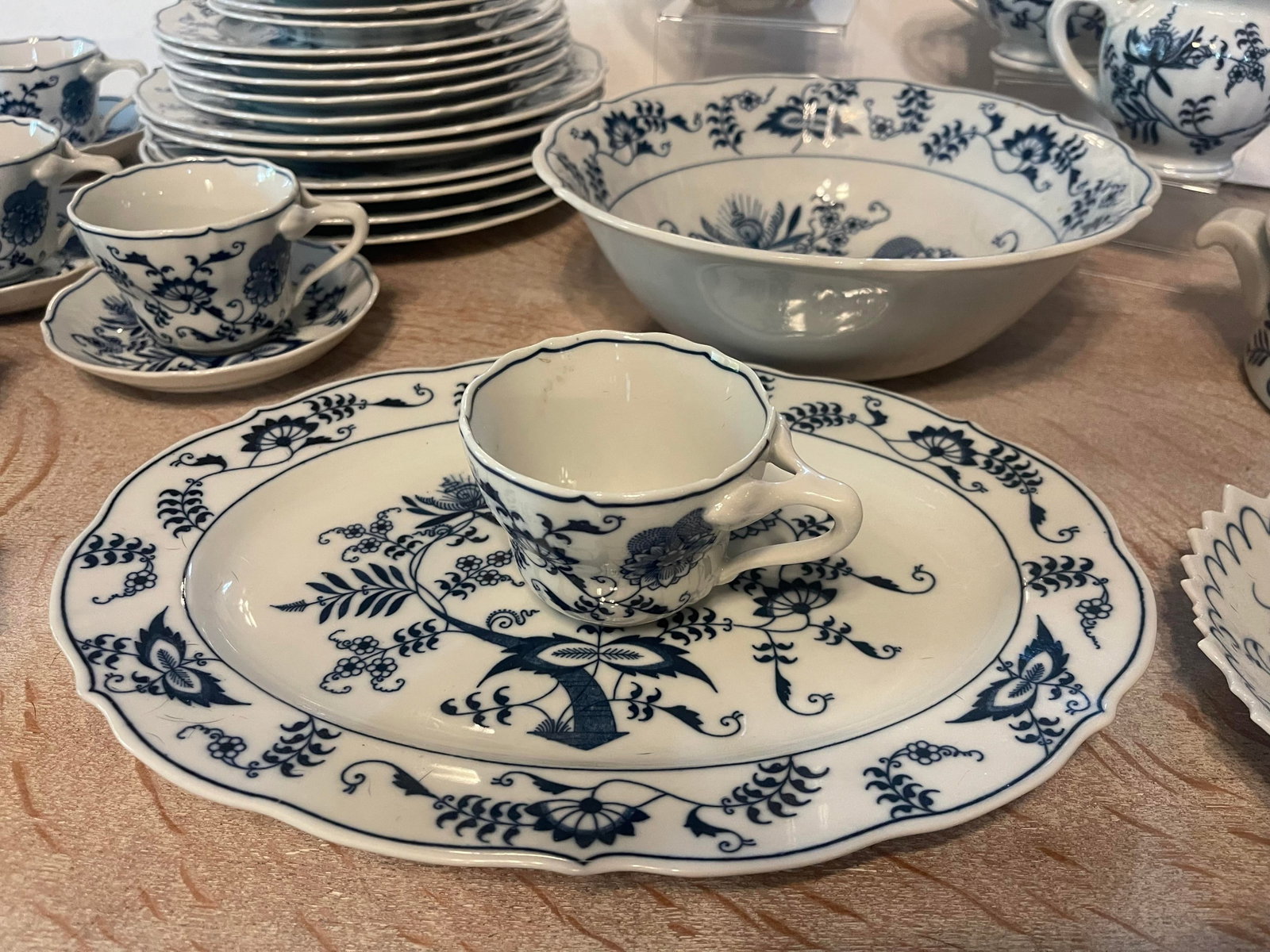 Vintage Blue Danube Onion Dinnerware Set- 53 Pieces - 2