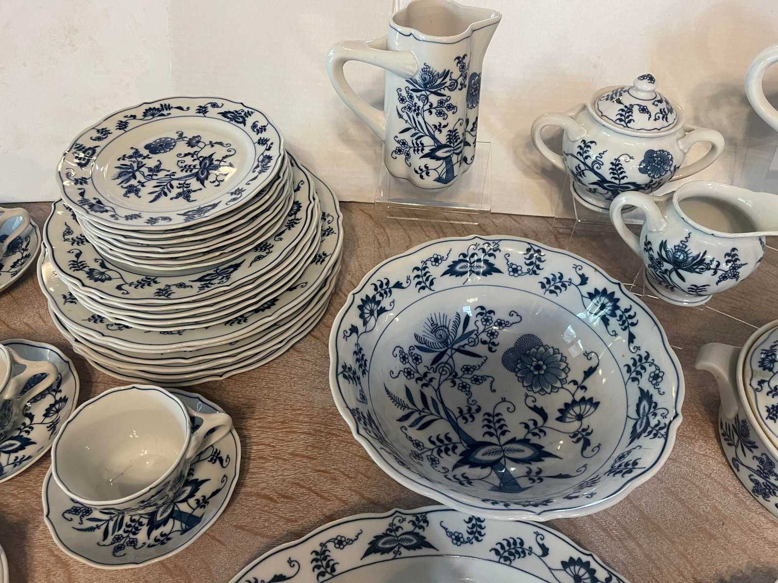 Vintage Blue Danube Onion Dinnerware Set- 53 Pieces - 6