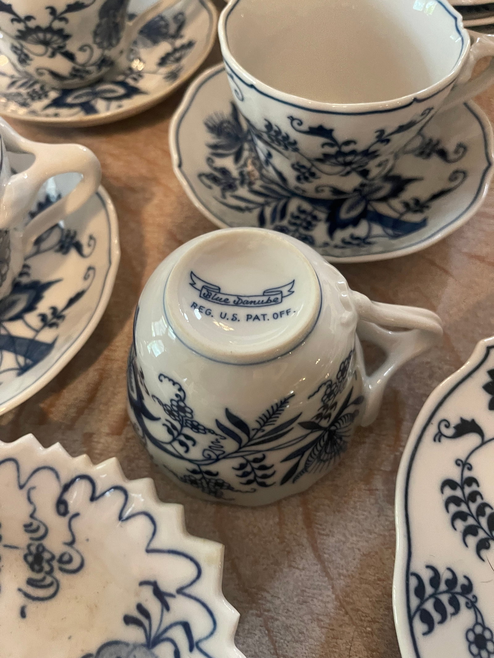 Vintage Blue Danube Onion Dinnerware Set- 53 Pieces - 7