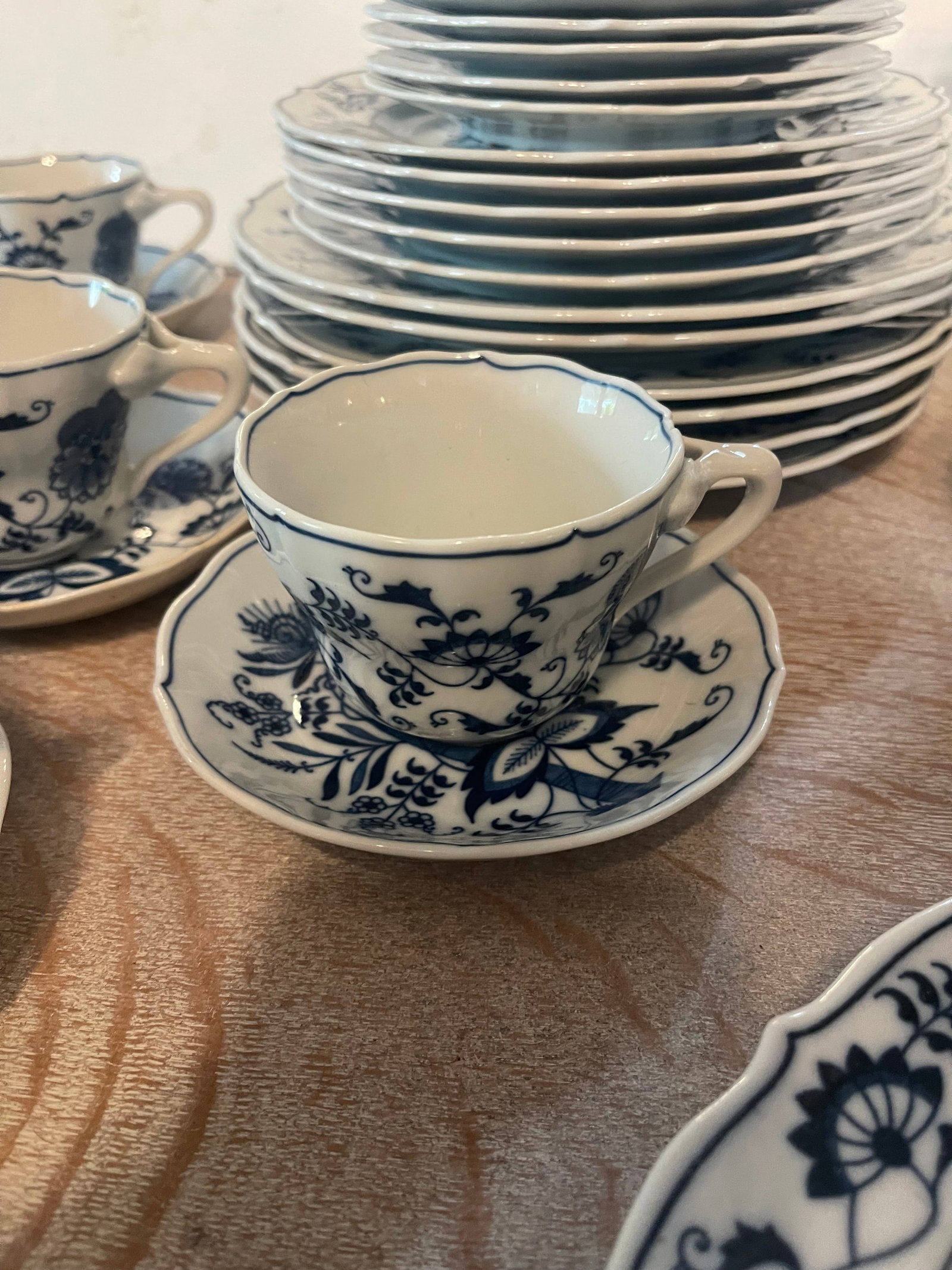 Vintage Blue Danube Onion Dinnerware Set- 53 Pieces - 8