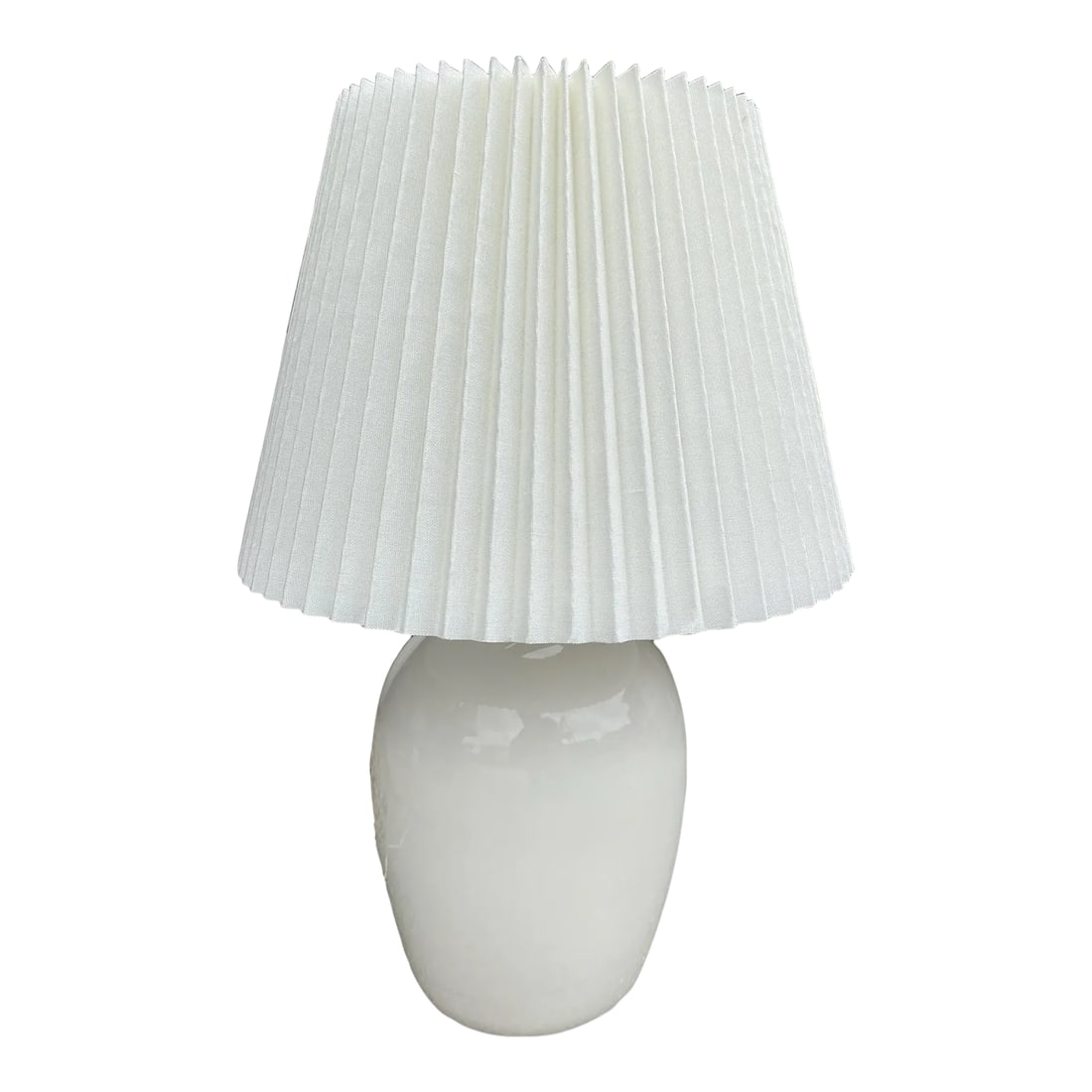 Vintage Ceramic Lamp With Pleated Shade (1 of 11)