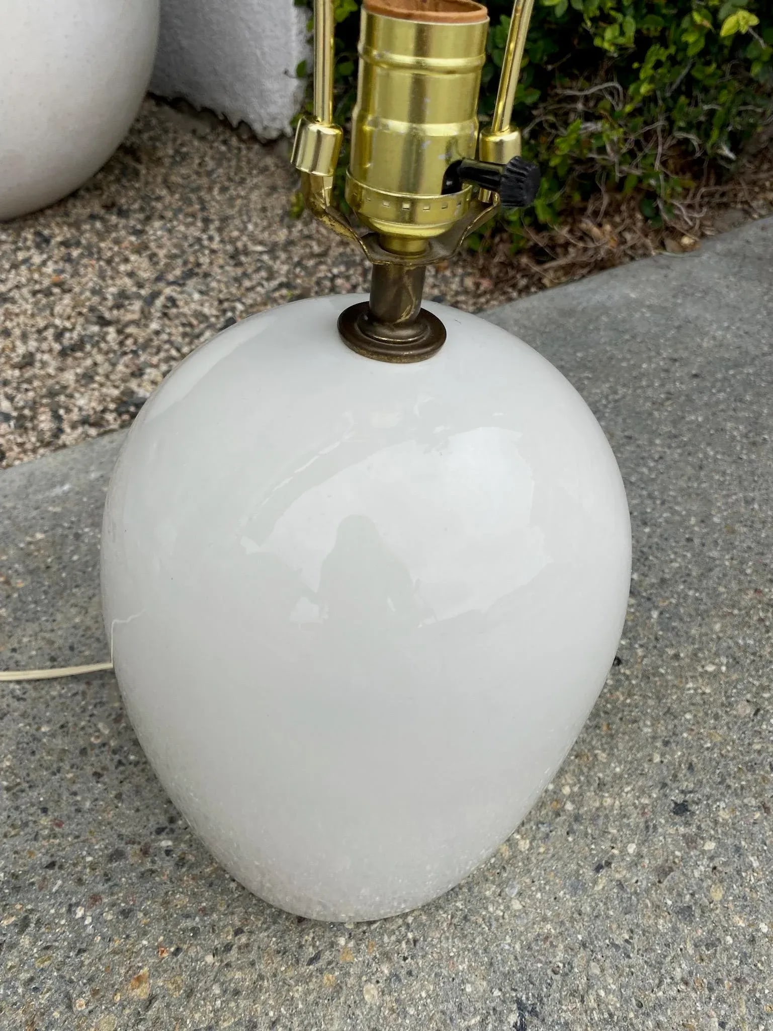 Vintage Ceramic Lamp With Pleated Shade - 6
