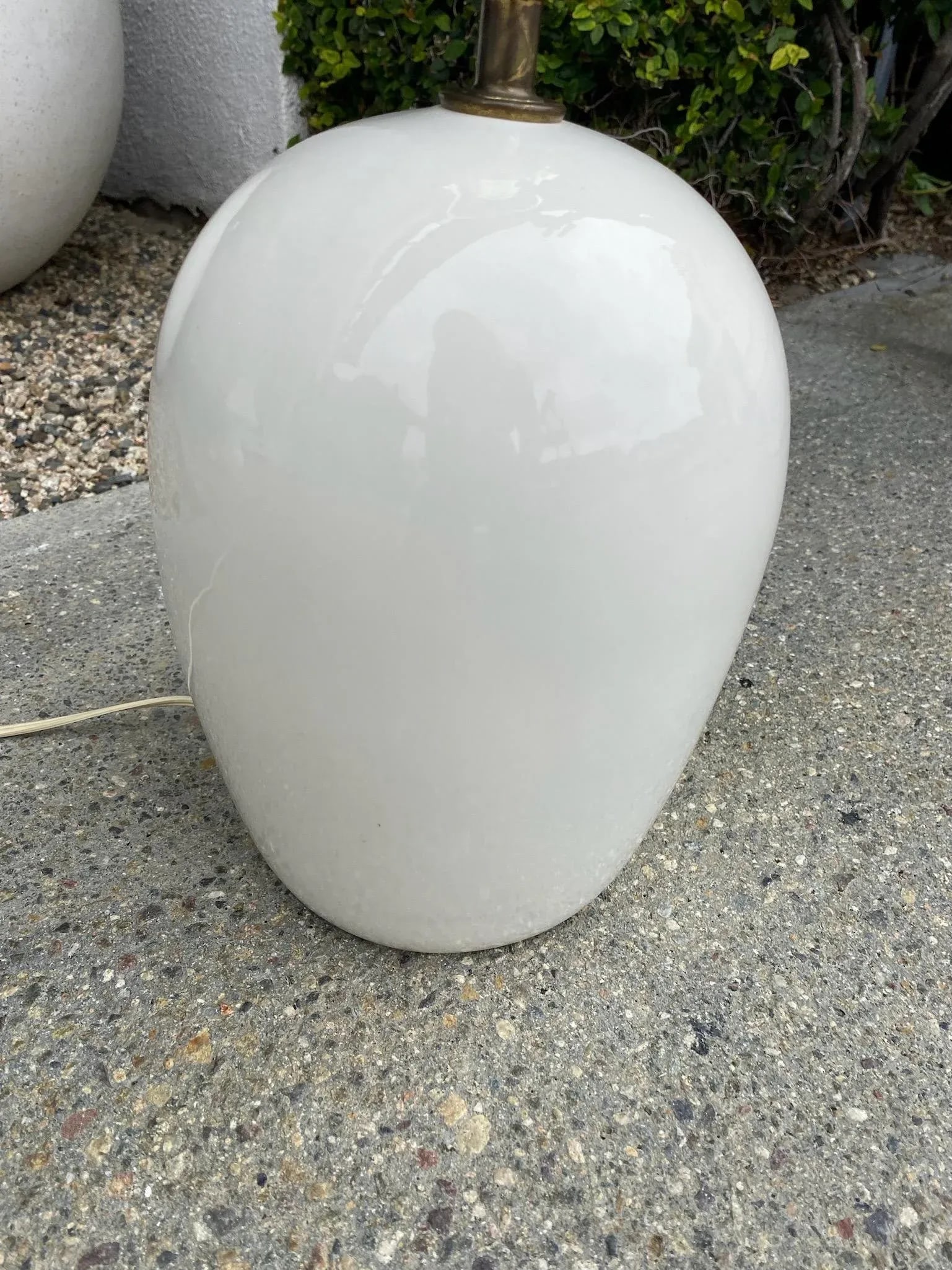 Vintage Ceramic Lamp With Pleated Shade - 7