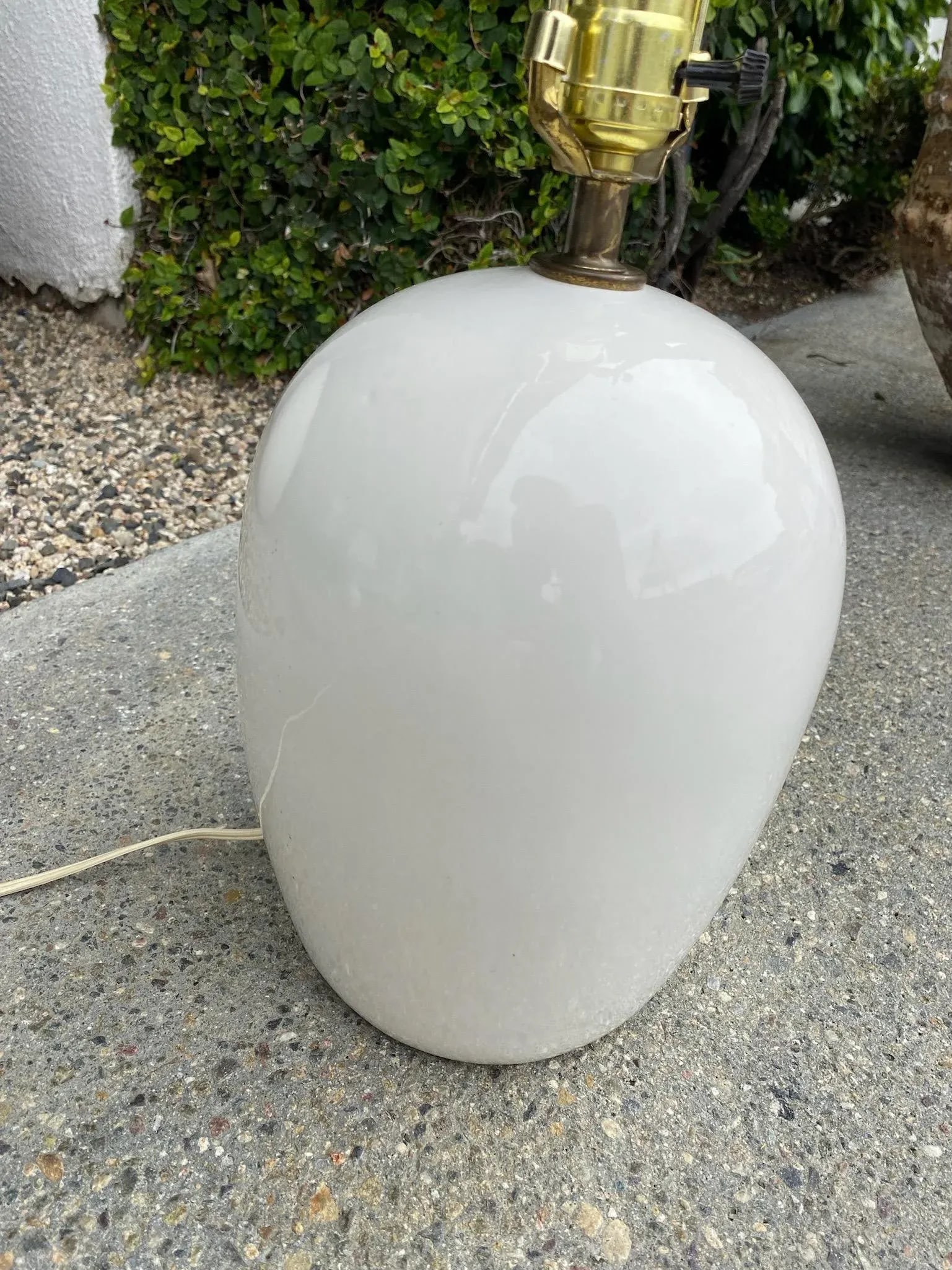 Vintage Ceramic Lamp With Pleated Shade - 8