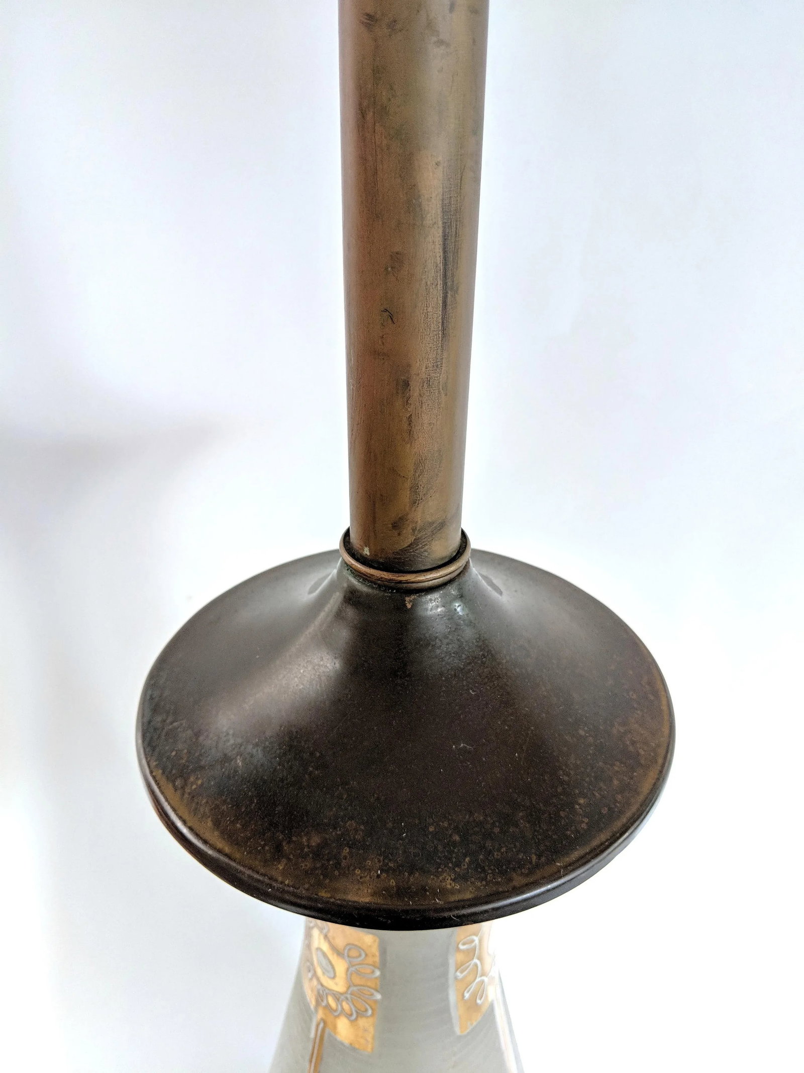 Mongolian Knights Italian Frosted Glass Lamp with 24k Gold - 11