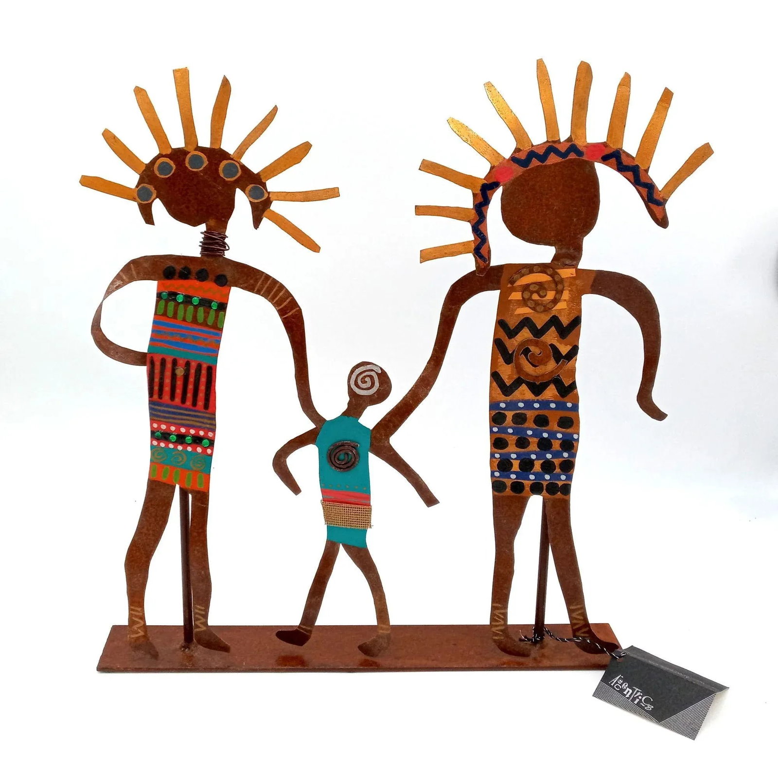 Abstract Metal Family Sculpture Ooak Vintage Bill Finks Brutalist Primitive Home Decor - 12