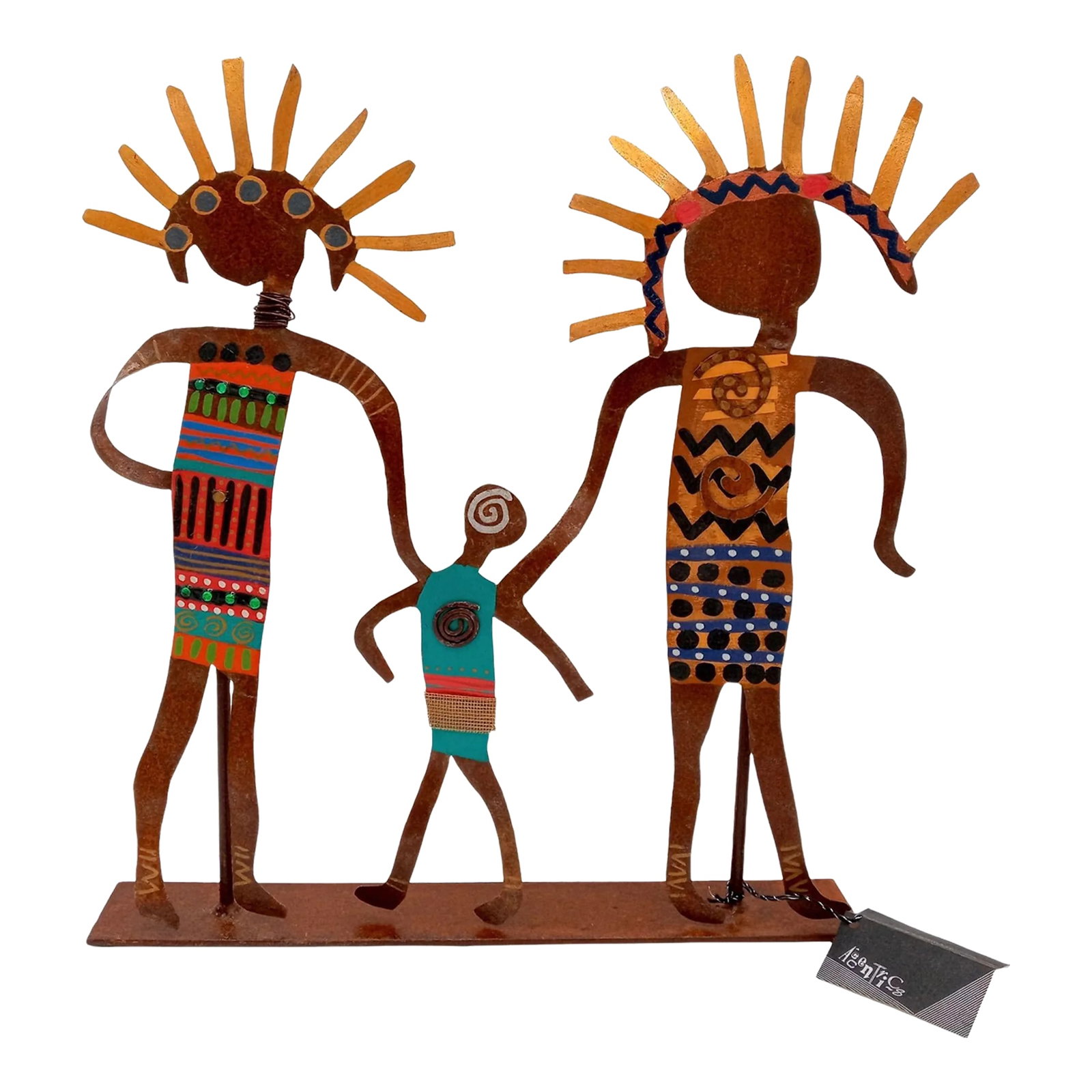 Abstract Metal Family Sculpture Ooak Vintage Bill Finks Brutalist Primitive Home Decor: Abstract Metal Family Sculpture OOAK Vintage Bill Finks Brutalist Primitive Home Decor -Titled "Family" -Signed by artist: Bill Finks -Measures about: 15.5" tall x 14" x 2" -Has original hang tag from