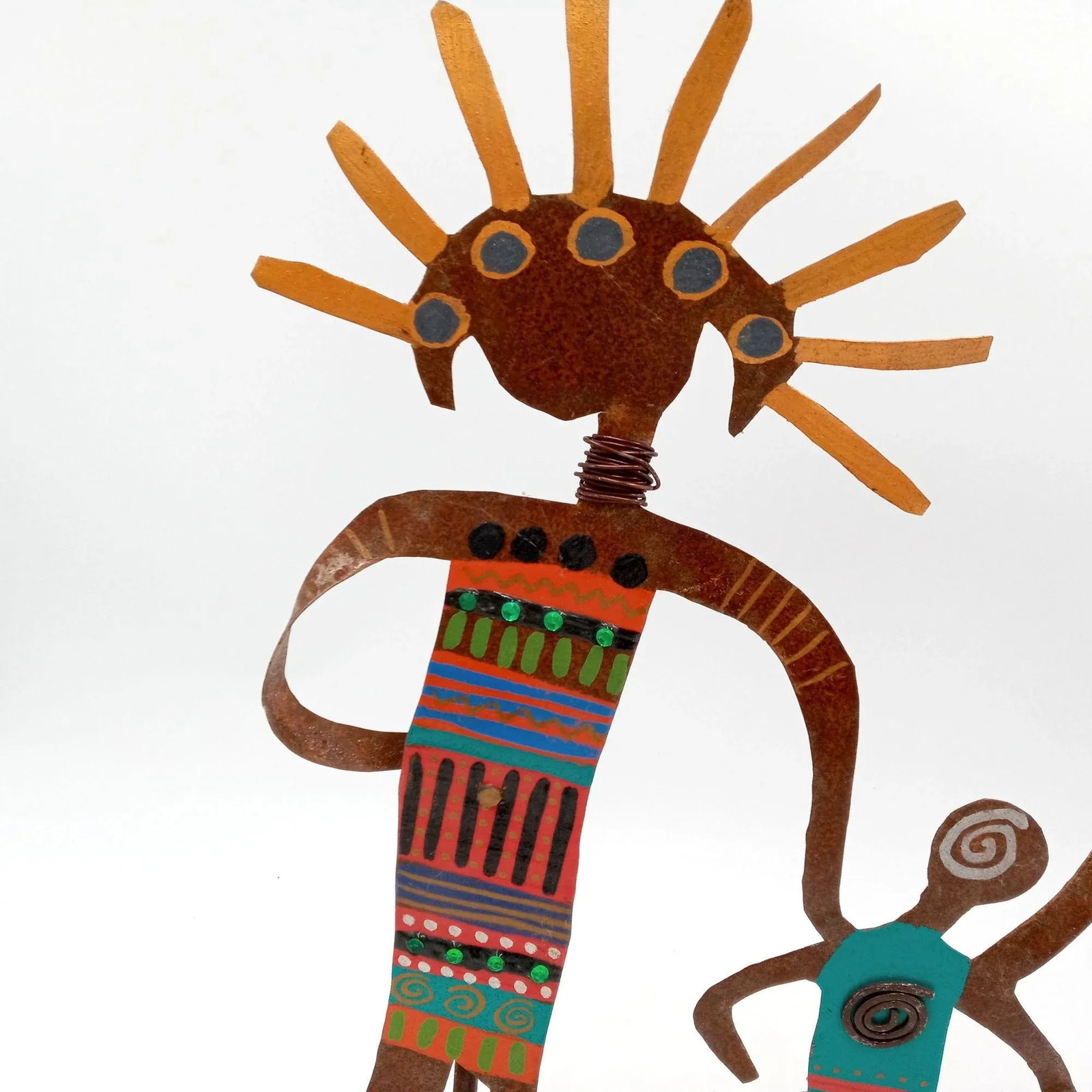 Abstract Metal Family Sculpture Ooak Vintage Bill Finks Brutalist Primitive Home Decor - 3