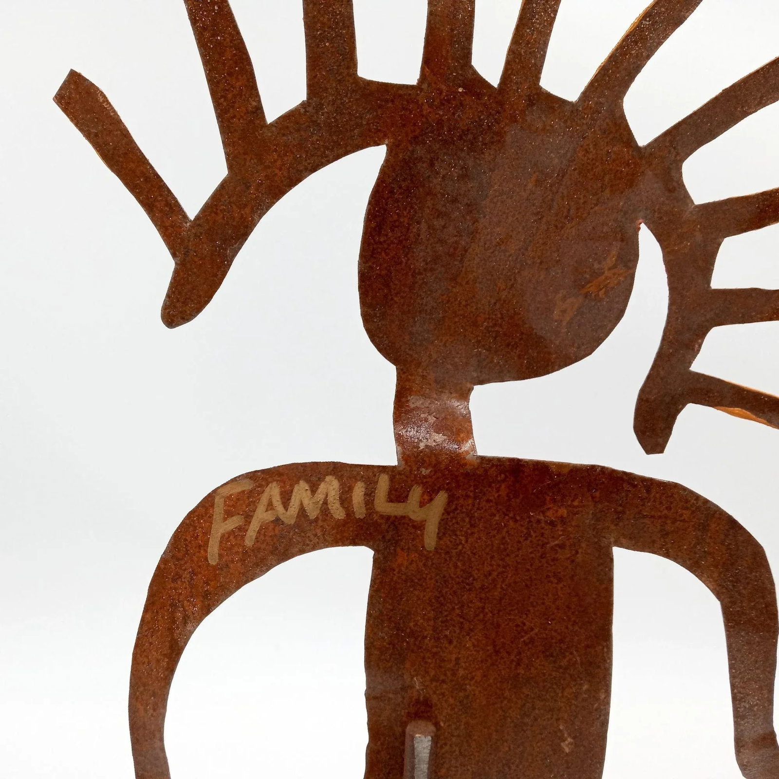 Abstract Metal Family Sculpture Ooak Vintage Bill Finks Brutalist Primitive Home Decor - 9