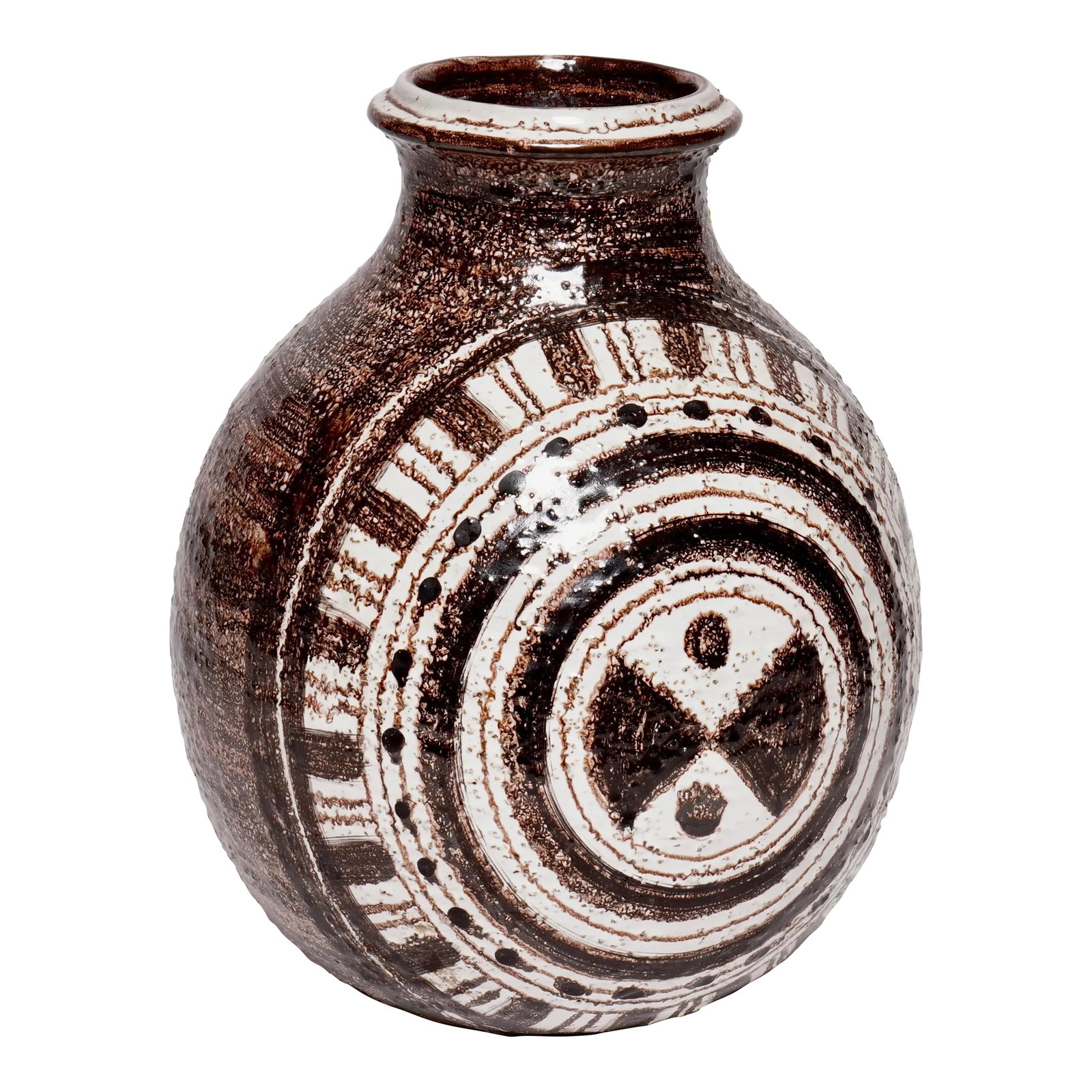 1970s Aldo Londi Bitossi Vase for Rosenthal Netter: This is a striking Bitossi Italy Rosenthal-Netter vase designed by Aldo Londi in 1975. This vase is part of the Rosenthal-Netter line of imported Italian pottery and ceramics. Condition: Alterations: 