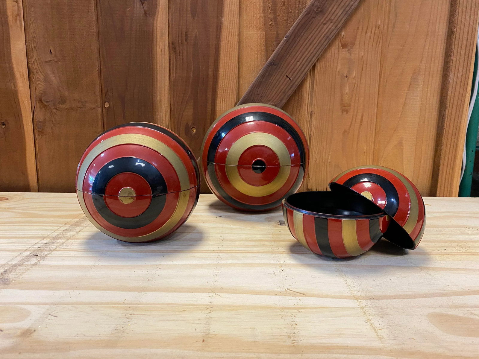 1980's Japanese Ball Shaped Plastic Tea Caddy Storage Containers, Set of 3 - 10