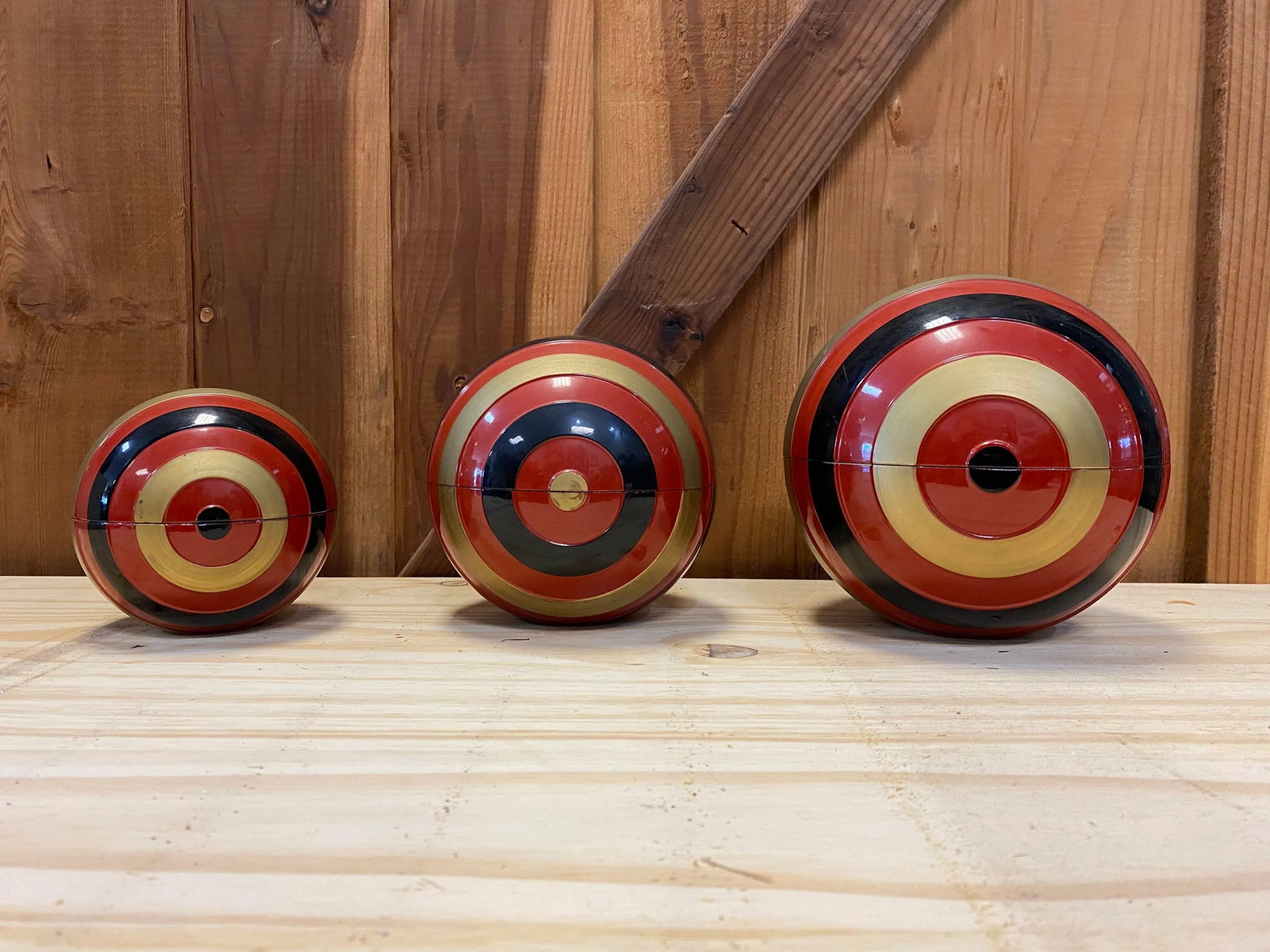 1980's Japanese Ball Shaped Plastic Tea Caddy Storage Containers, Set of 3 - 2