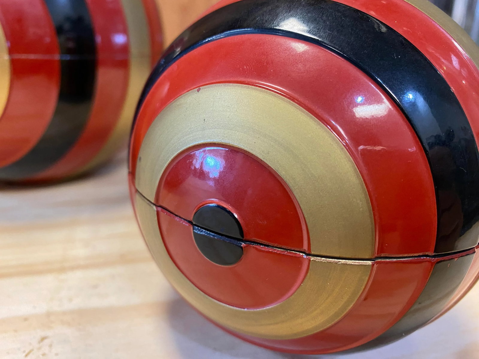 1980's Japanese Ball Shaped Plastic Tea Caddy Storage Containers, Set of 3 - 8