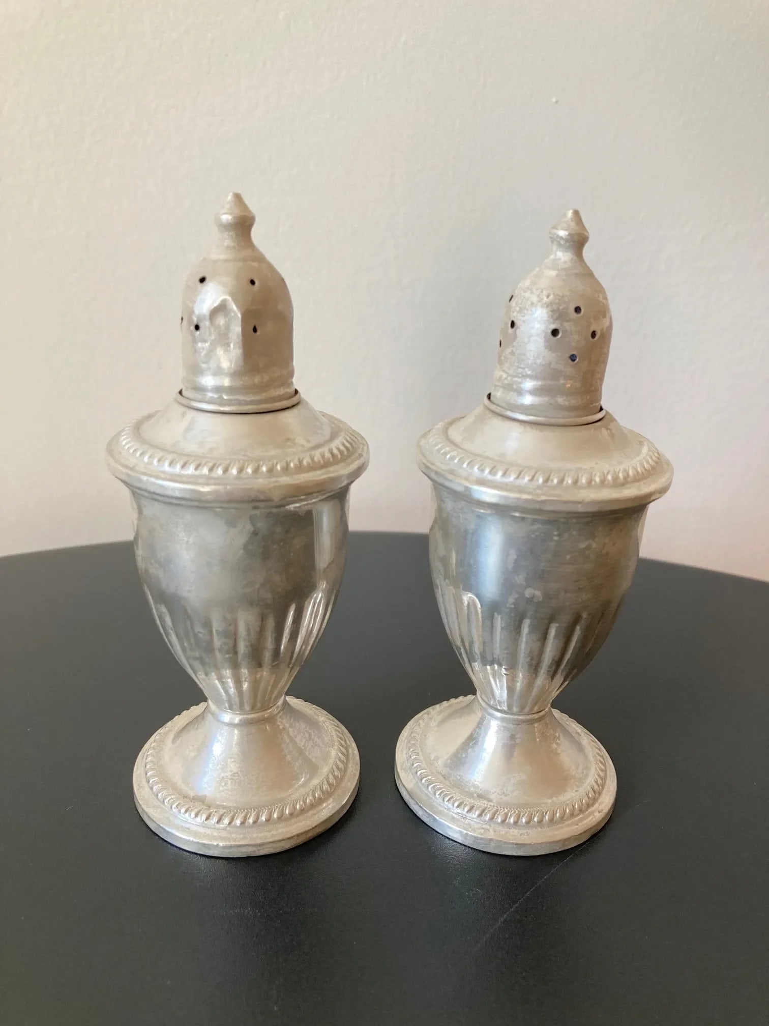 Duchin Sterling Silver Salt & Pepper Shakers With Rope Design, Pair - 12