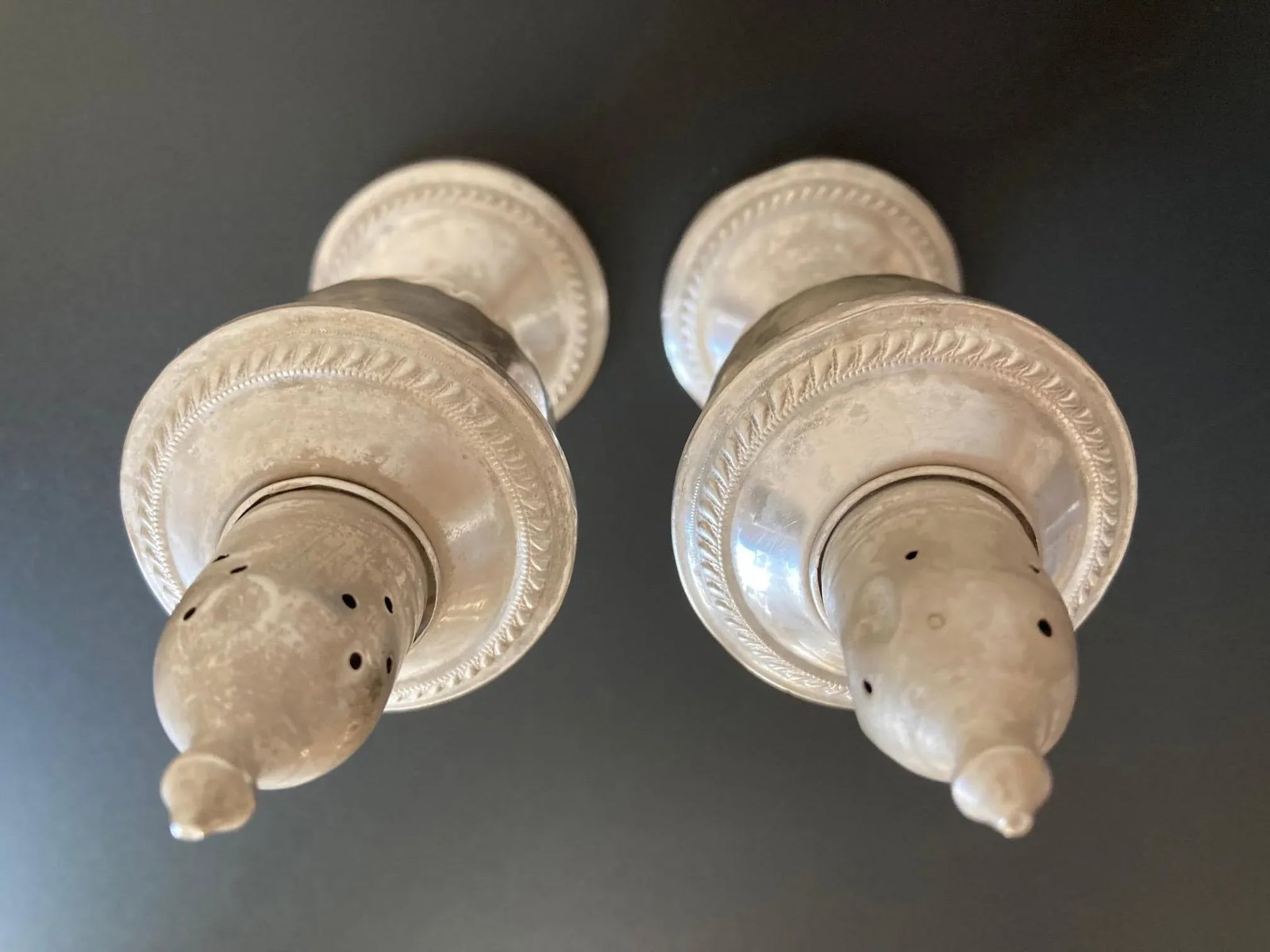 Duchin Sterling Silver Salt & Pepper Shakers With Rope Design, Pair - 9