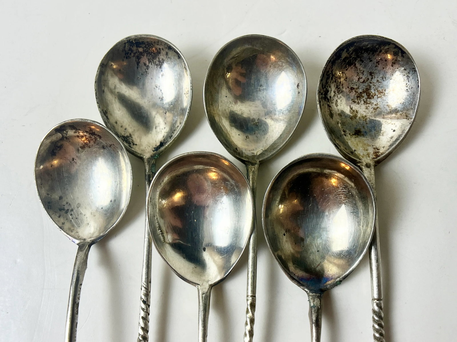 Set of 6 Circa 1900 Russian 84 Silver Spoons With Cityscape/Commemorative Imagery - Moscow Imperial - 5
