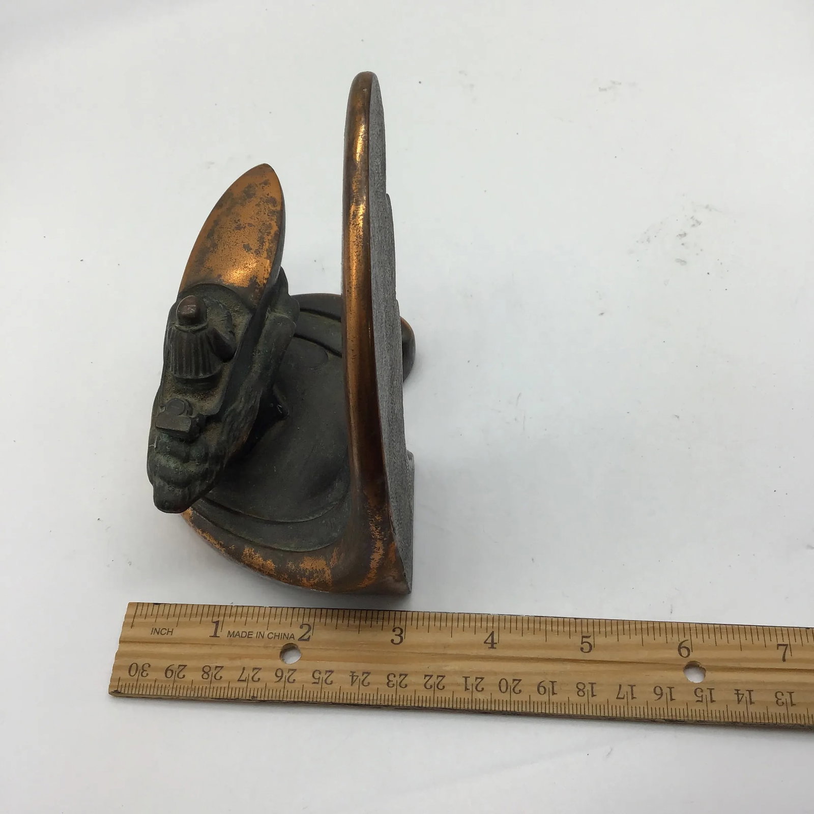 Art Deco Vintage 1930s Art Deco Bookends by Dodge Inc Speed Boat With Wave Bronze Metal - a Pair - 11