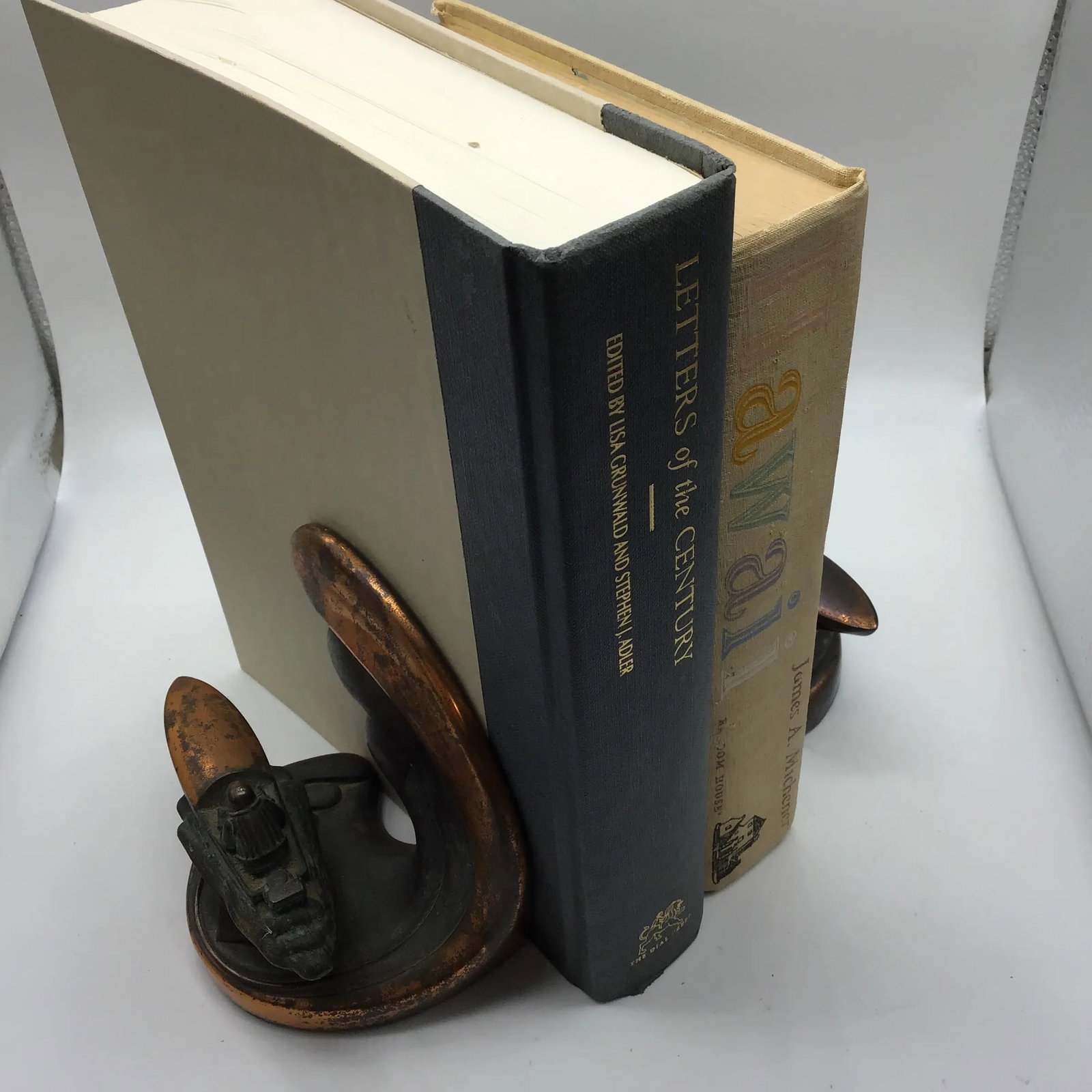 Art Deco Vintage 1930s Art Deco Bookends by Dodge Inc Speed Boat With Wave Bronze Metal - a Pair - 6