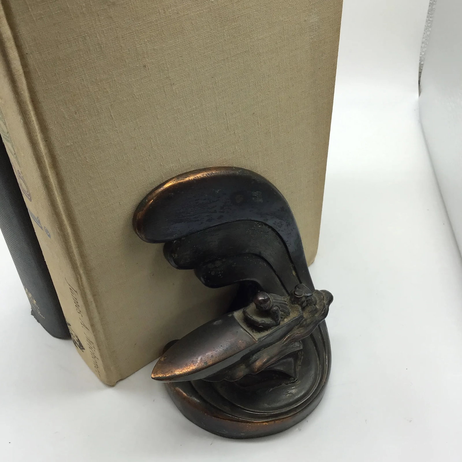 Art Deco Vintage 1930s Art Deco Bookends by Dodge Inc Speed Boat With Wave Bronze Metal - a Pair - 7