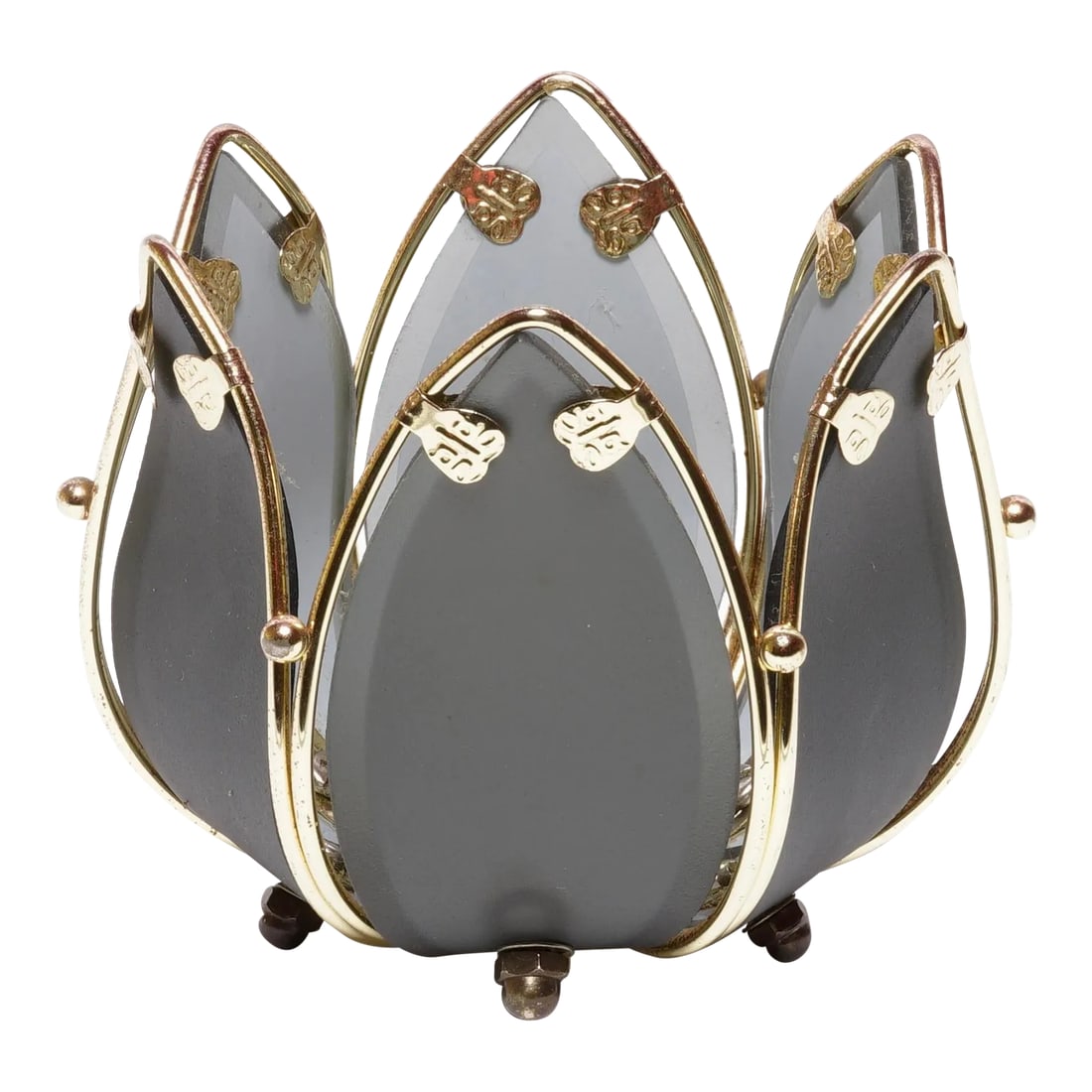 2000s Art Deco Lotus Flower Candle Holder (1 of 6)