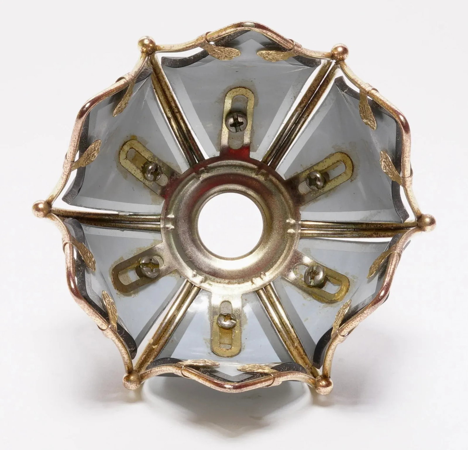 2000s Art Deco Lotus Flower Candle Holder - 3