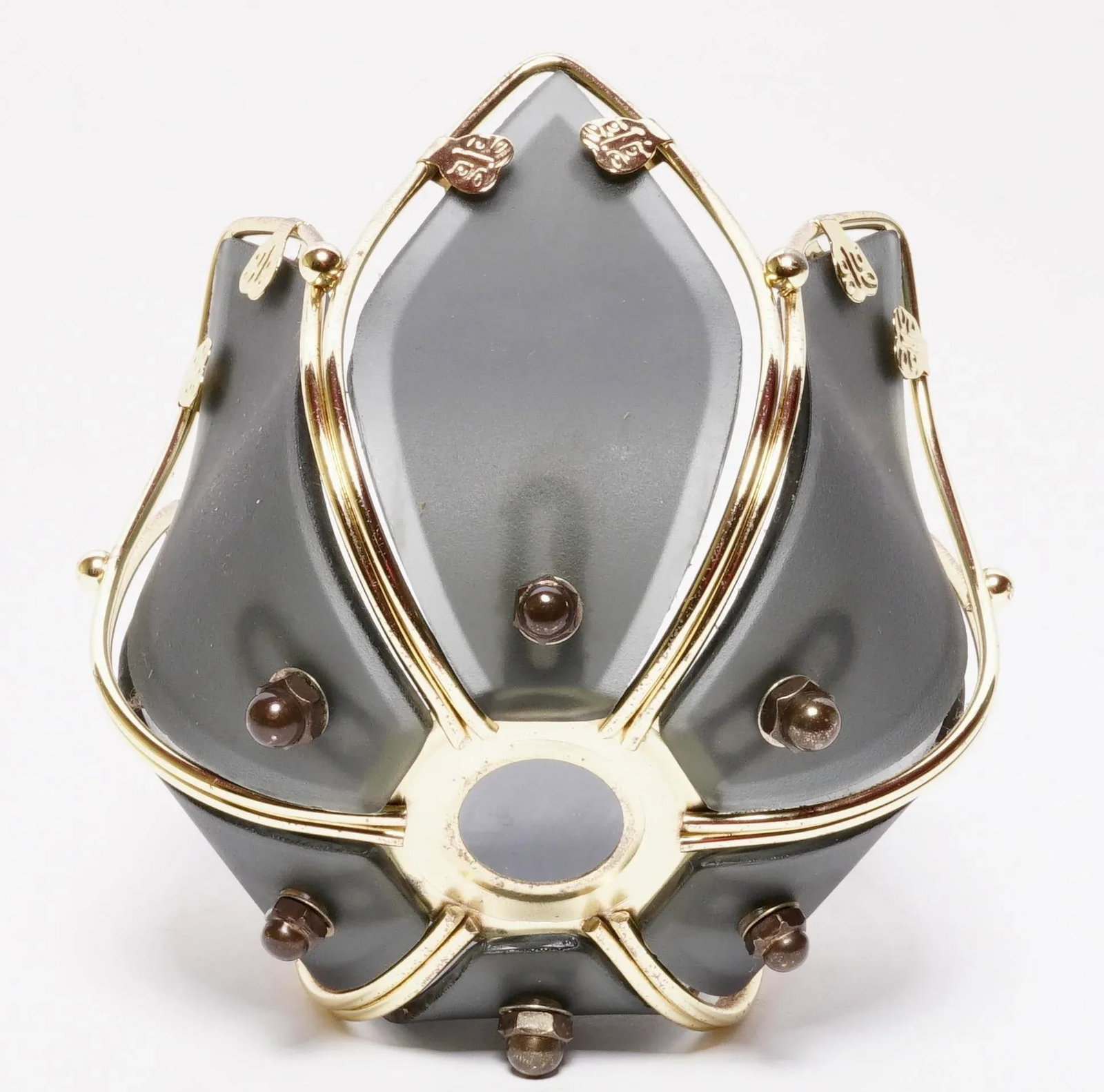 2000s Art Deco Lotus Flower Candle Holder - 4