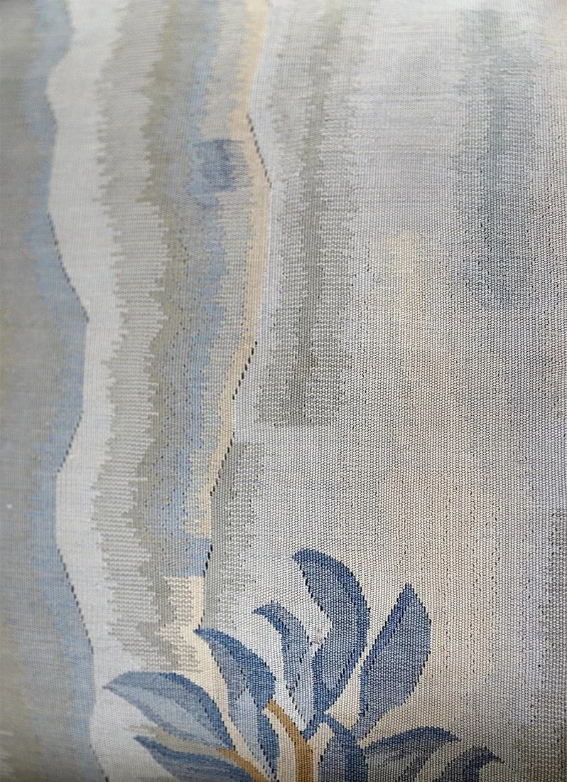 Light Blue Aubusson Silk Decor Pillow - 3
