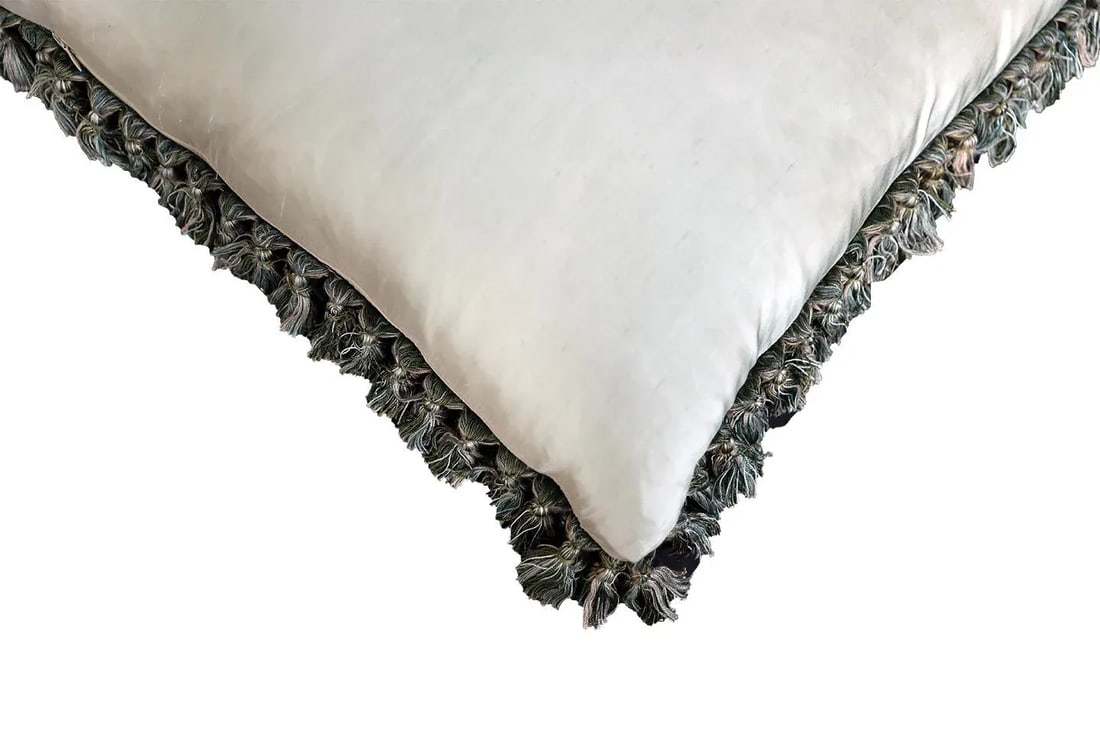 Light Blue Aubusson Silk Decor Pillow - 4