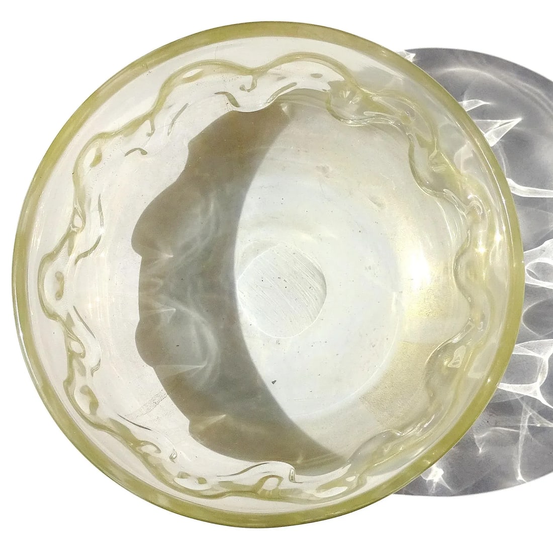 Vintage Murano Seguso Vetri d'Arte Flavio Poli Gold Flecks Iridescent Italian Art Glass Wave Design - 7