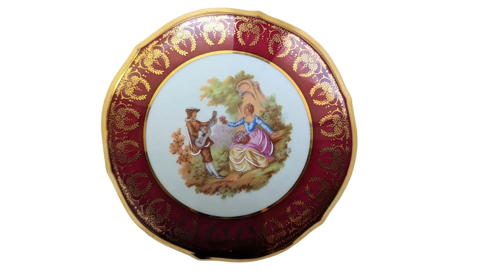 Early 20th Century Gold Toned Accented Limoges Trinket Box - 5