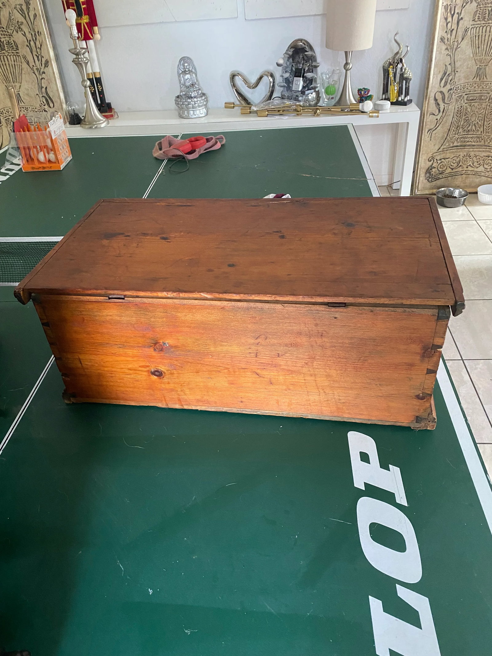 Late 19th Century Large Antique Pine Box - 4