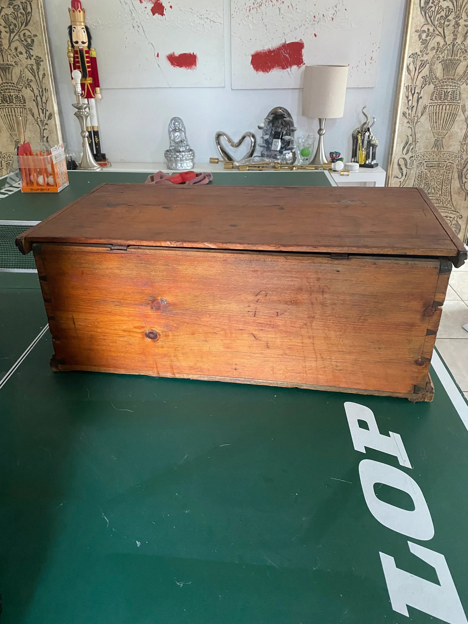 Late 19th Century Large Antique Pine Box - 5