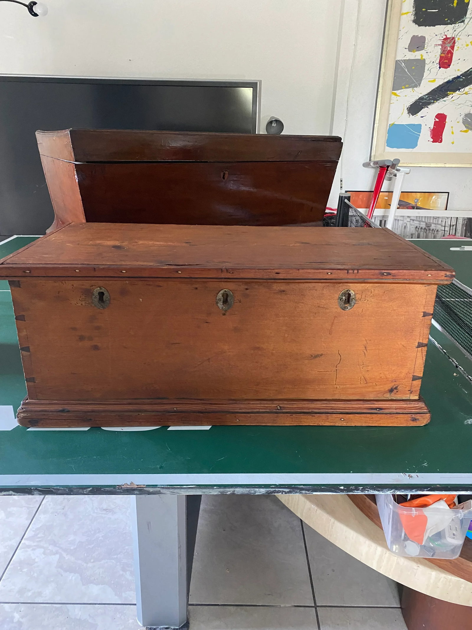 Late 19th Century Large Antique Pine Box - 8