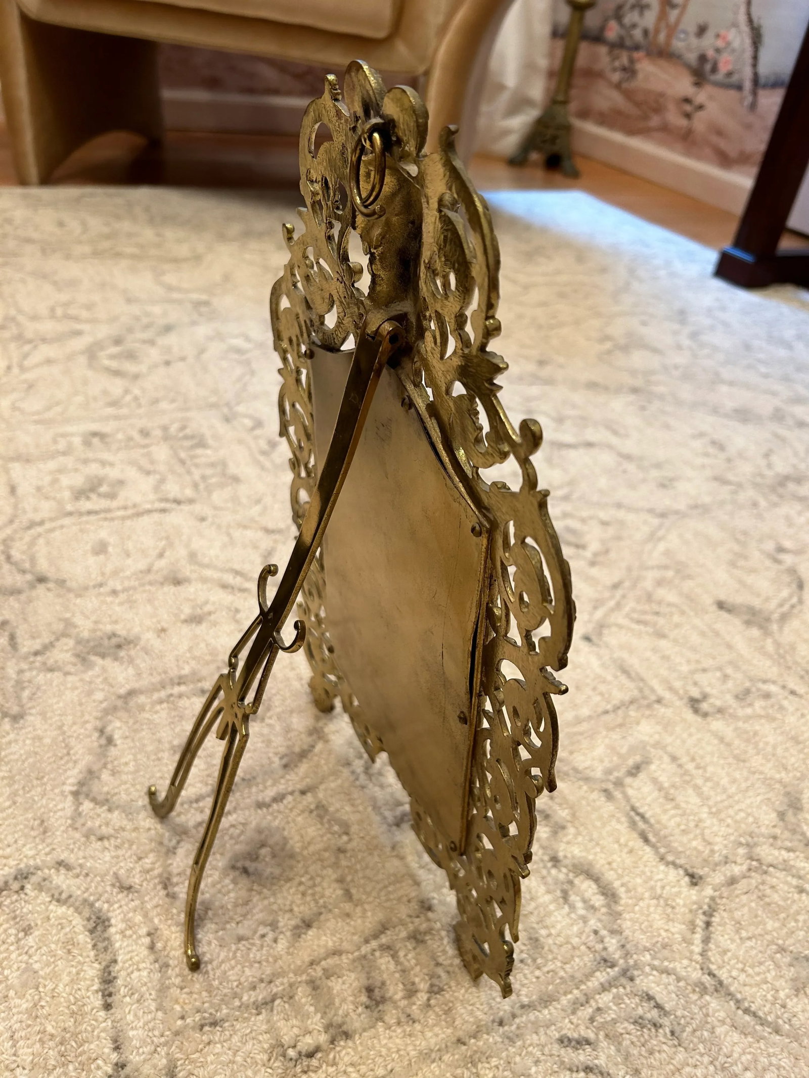 Antique 19th Century P. E. Guerin Brass Vanity Tabletop Mirror - 11