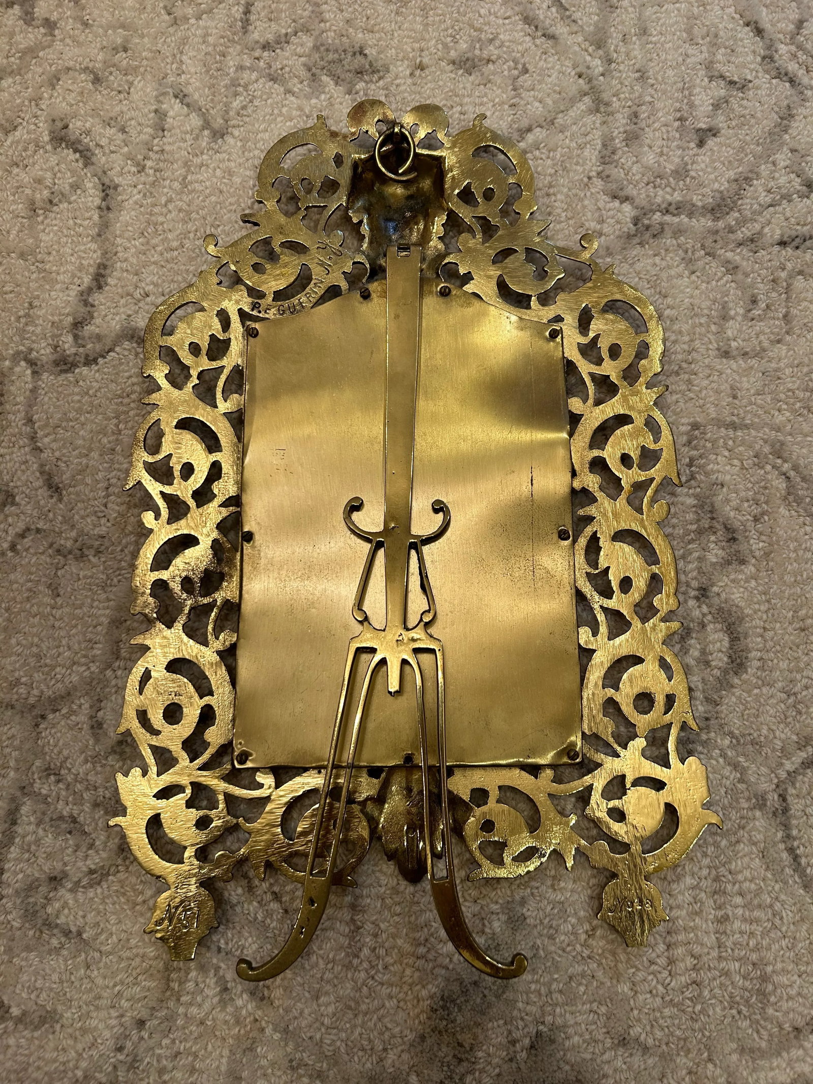 Antique 19th Century P. E. Guerin Brass Vanity Tabletop Mirror - 8