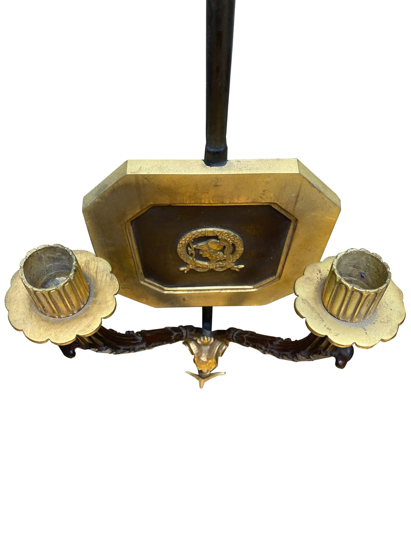 Pair of Roman Neoclassical Gilt and Bronze Candle Sconces With Arrow Motif - 6