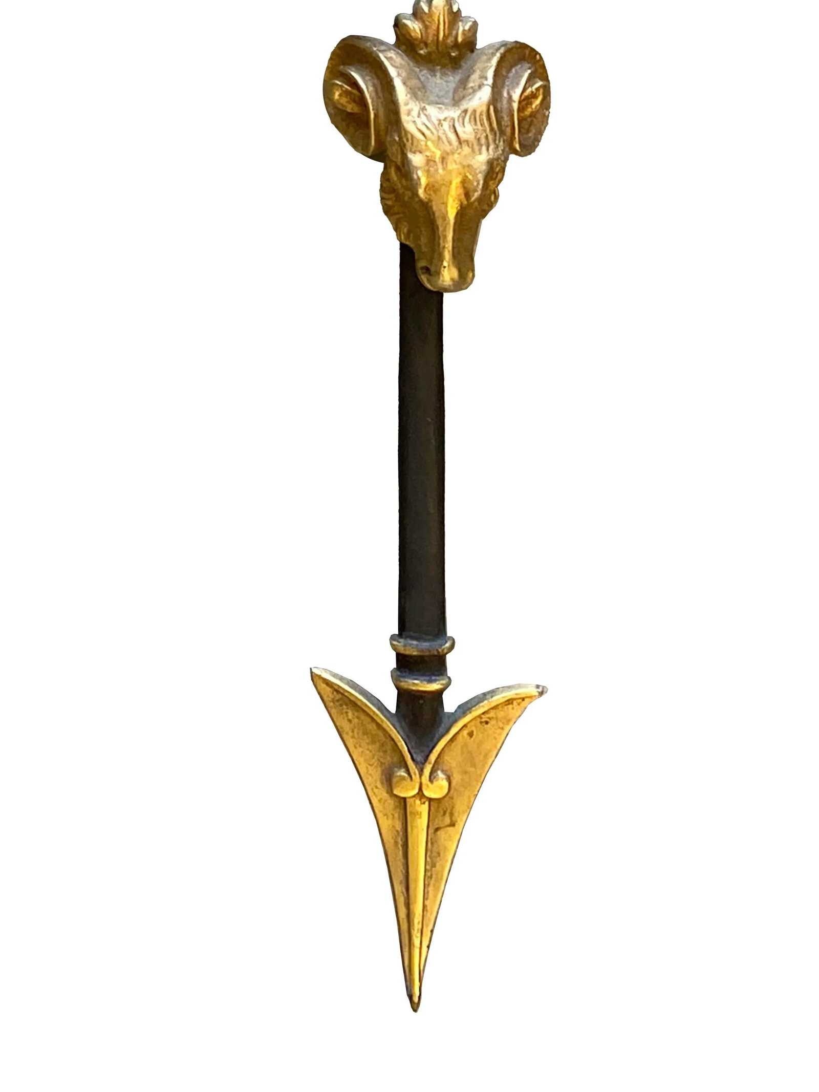Pair of Roman Neoclassical Gilt and Bronze Candle Sconces With Arrow Motif - 7