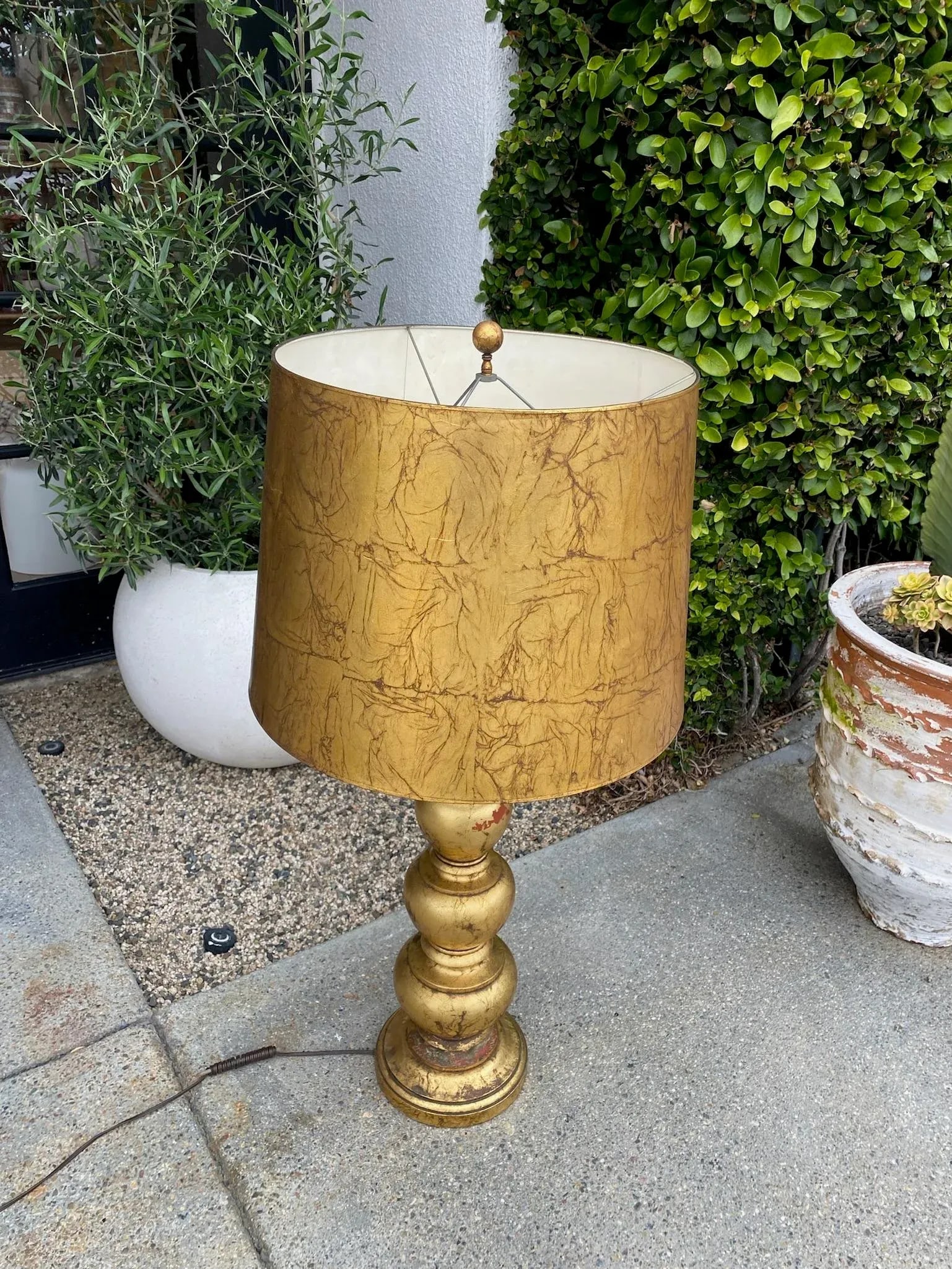 Vintage Gold Leaf Lamp Lamps - a Pair - 11
